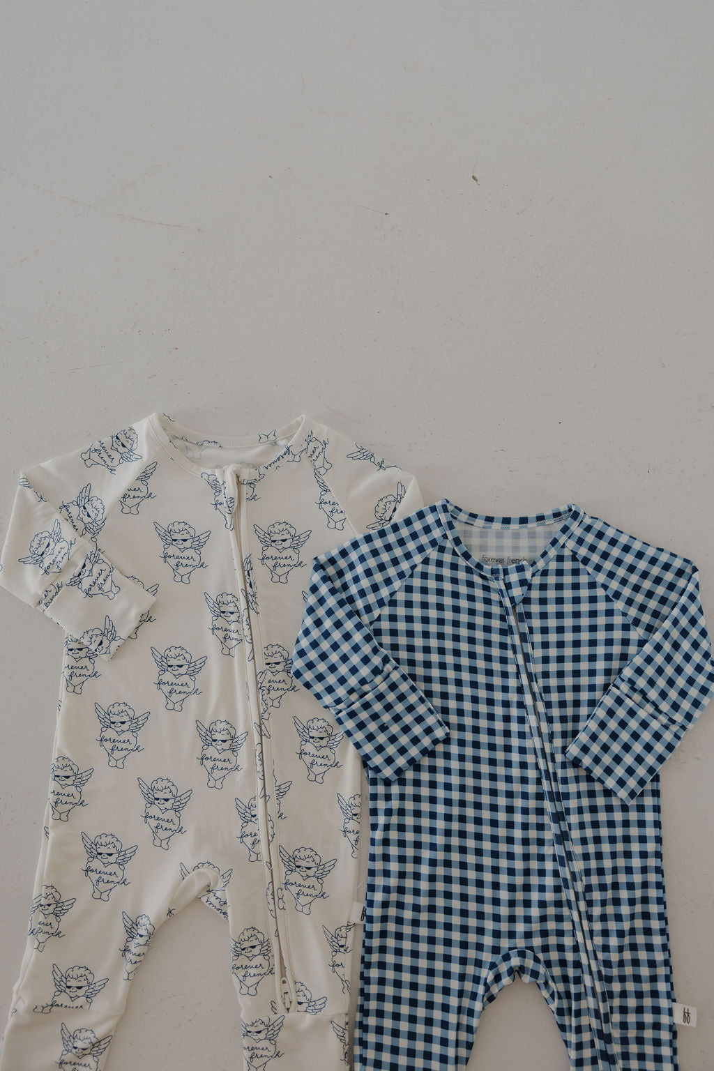 Bamboo Zip Pajamas | Blue Gingham