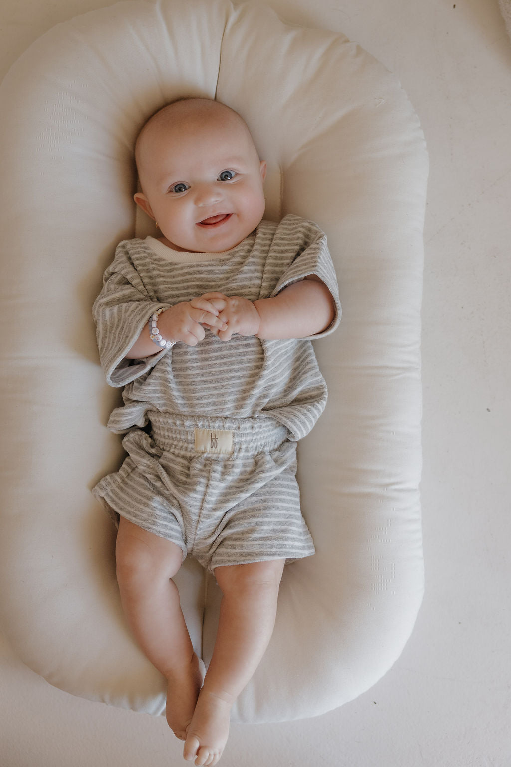 Child Terry Short Set | Grey Stripe