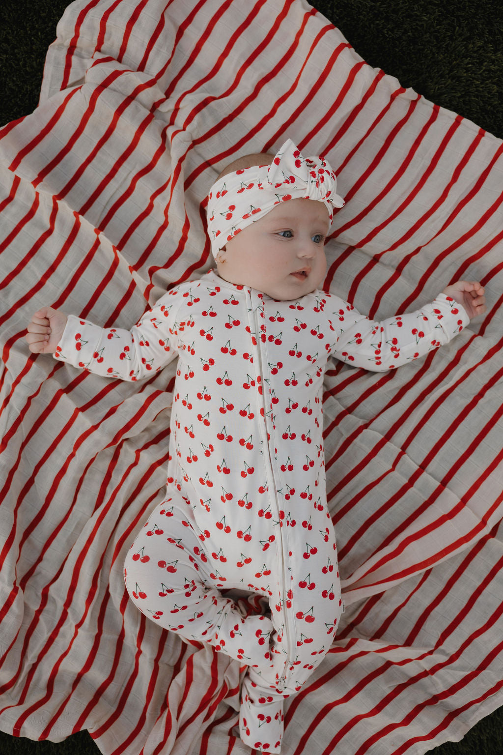 Bamboo Zip Pajamas | Sweetheart Cherries