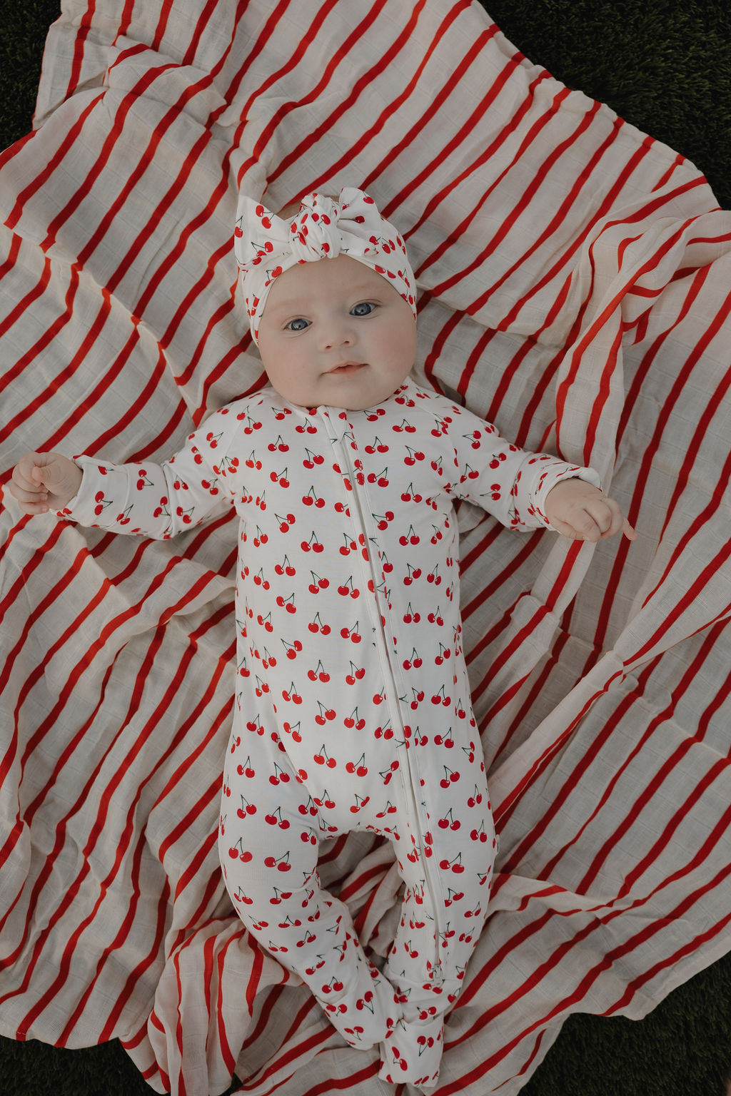 Bamboo Zip Pajamas | Sweetheart Cherries