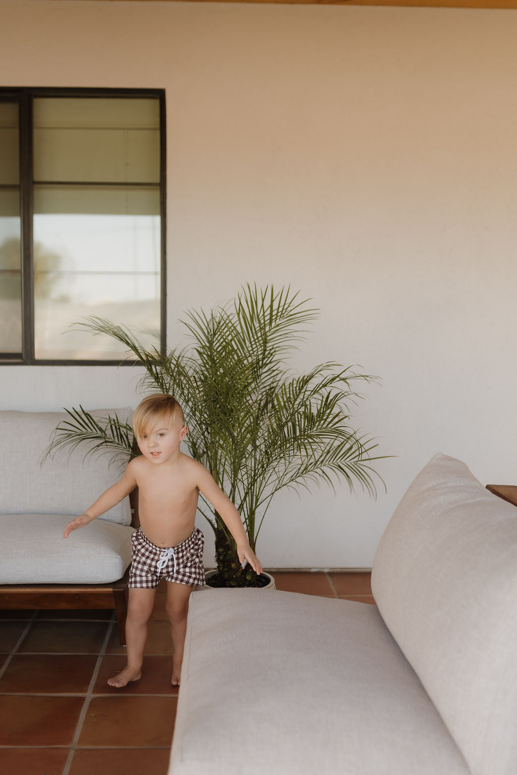 Child Boardshort | Chocolate Gingham