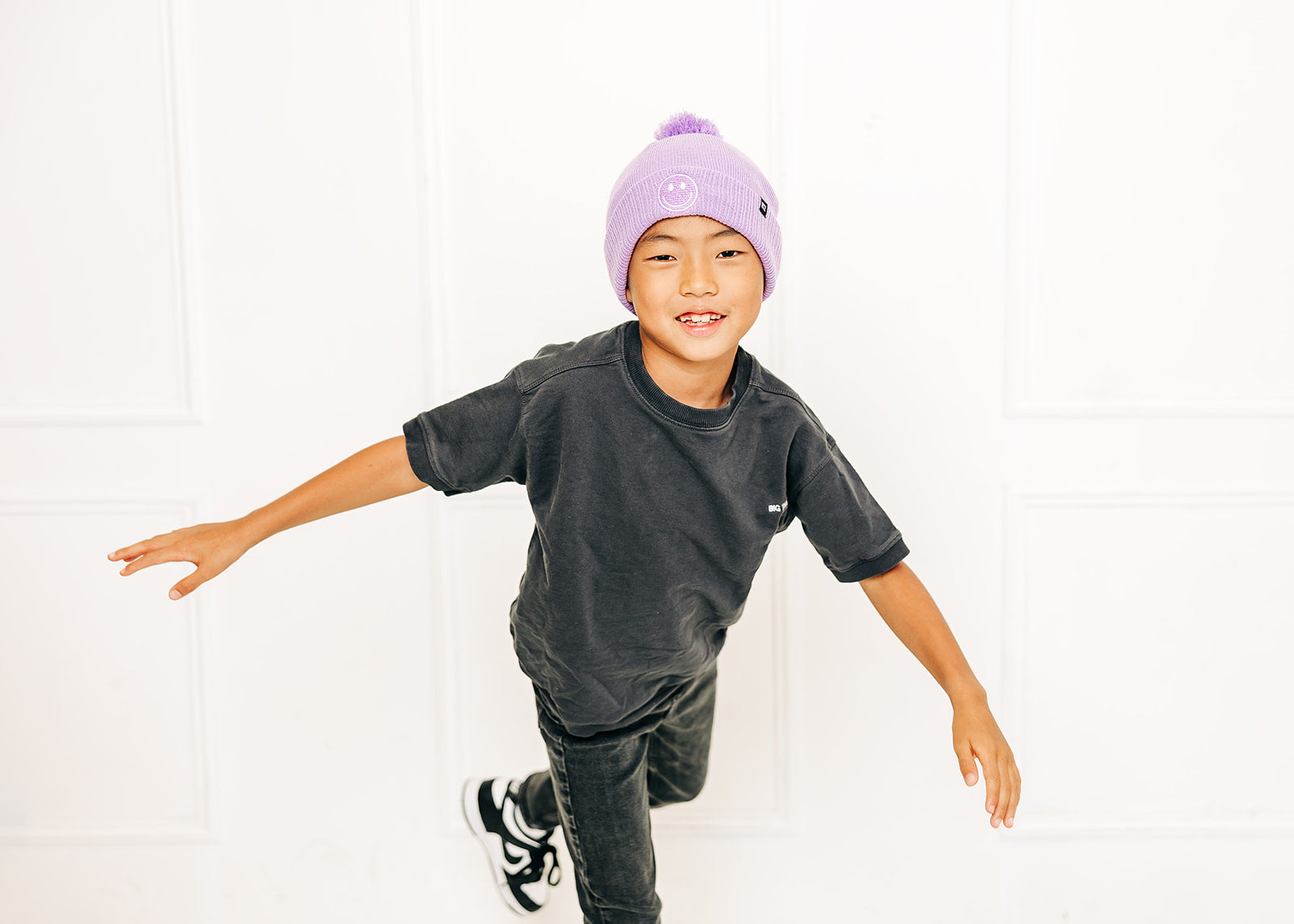 Smiley Pom Pom Hat