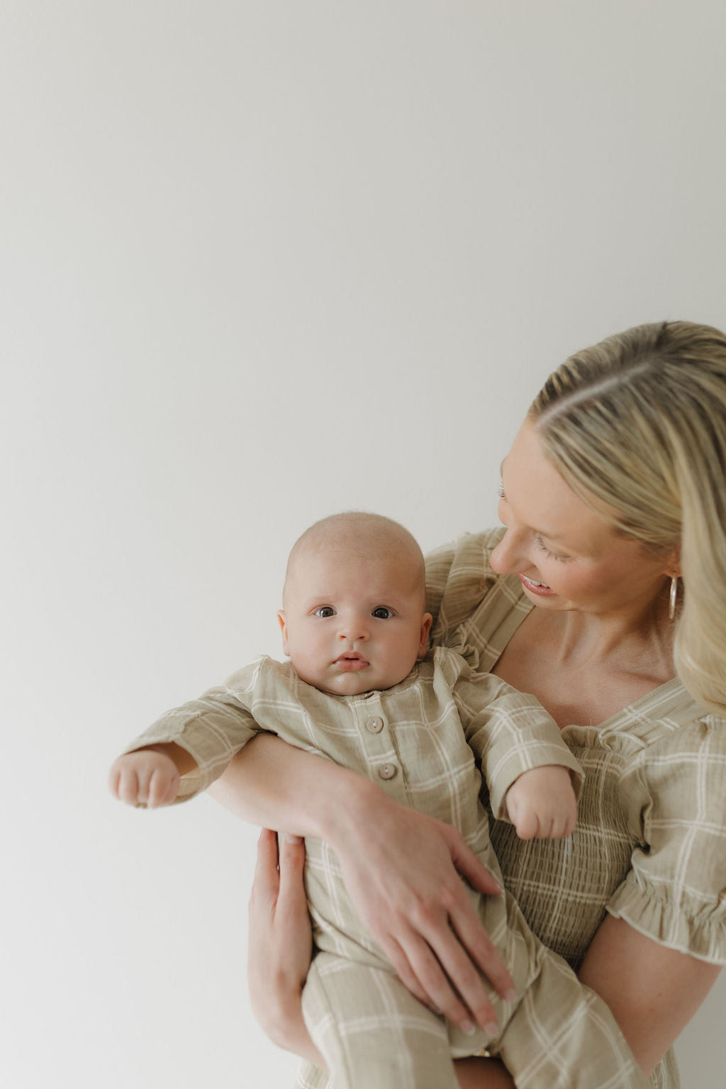 Women's Short Sleeve Muslin Dress | Linen Grid