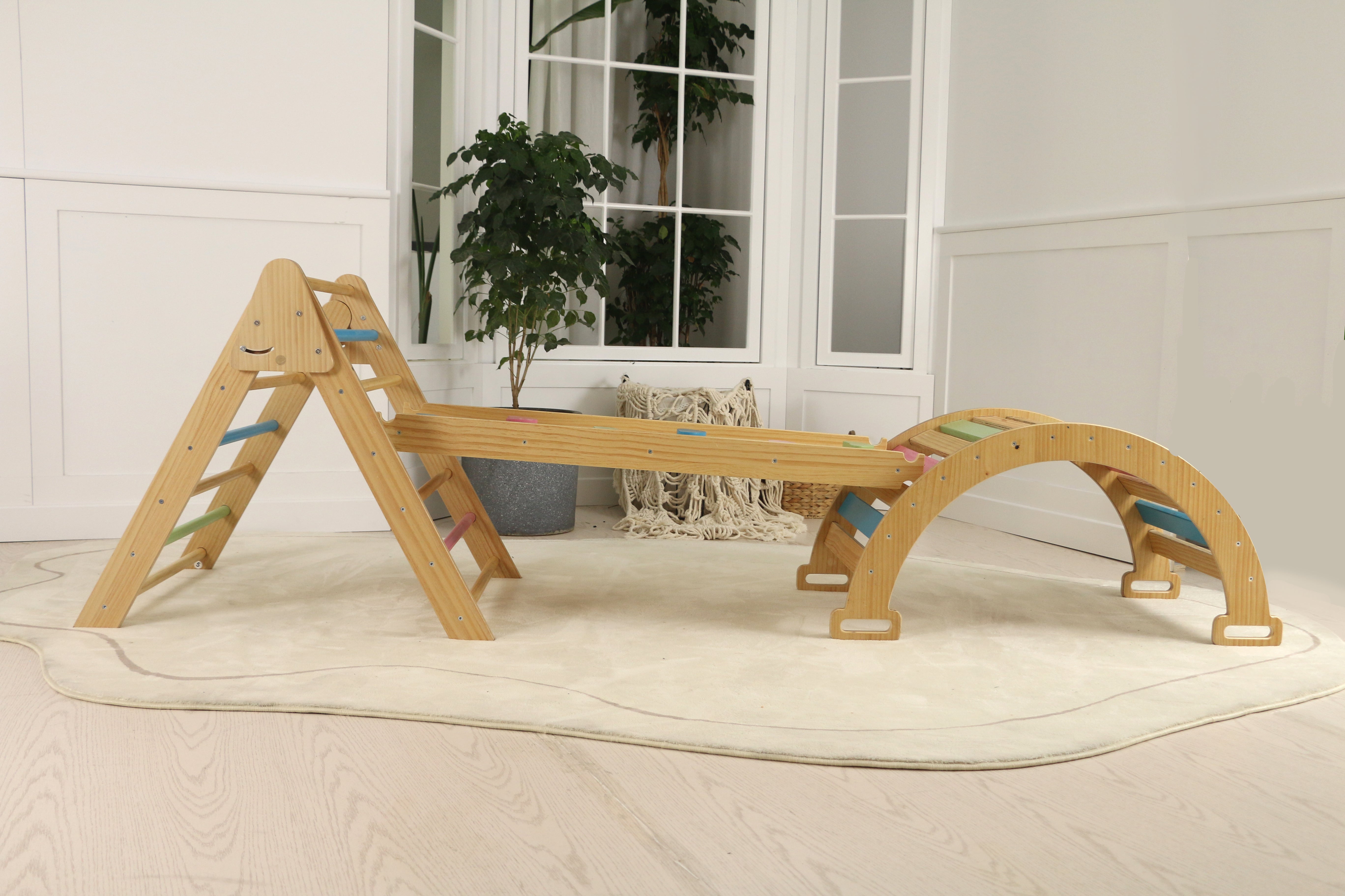 Hazel - Pikler Triangle Ladder & Rocker Set Indoor Avenlur.com