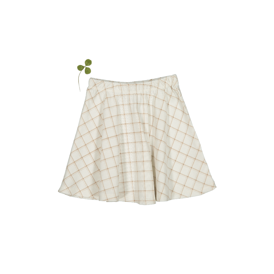 The Printed Skirt - Tan Grid Skirt Lovely Littles