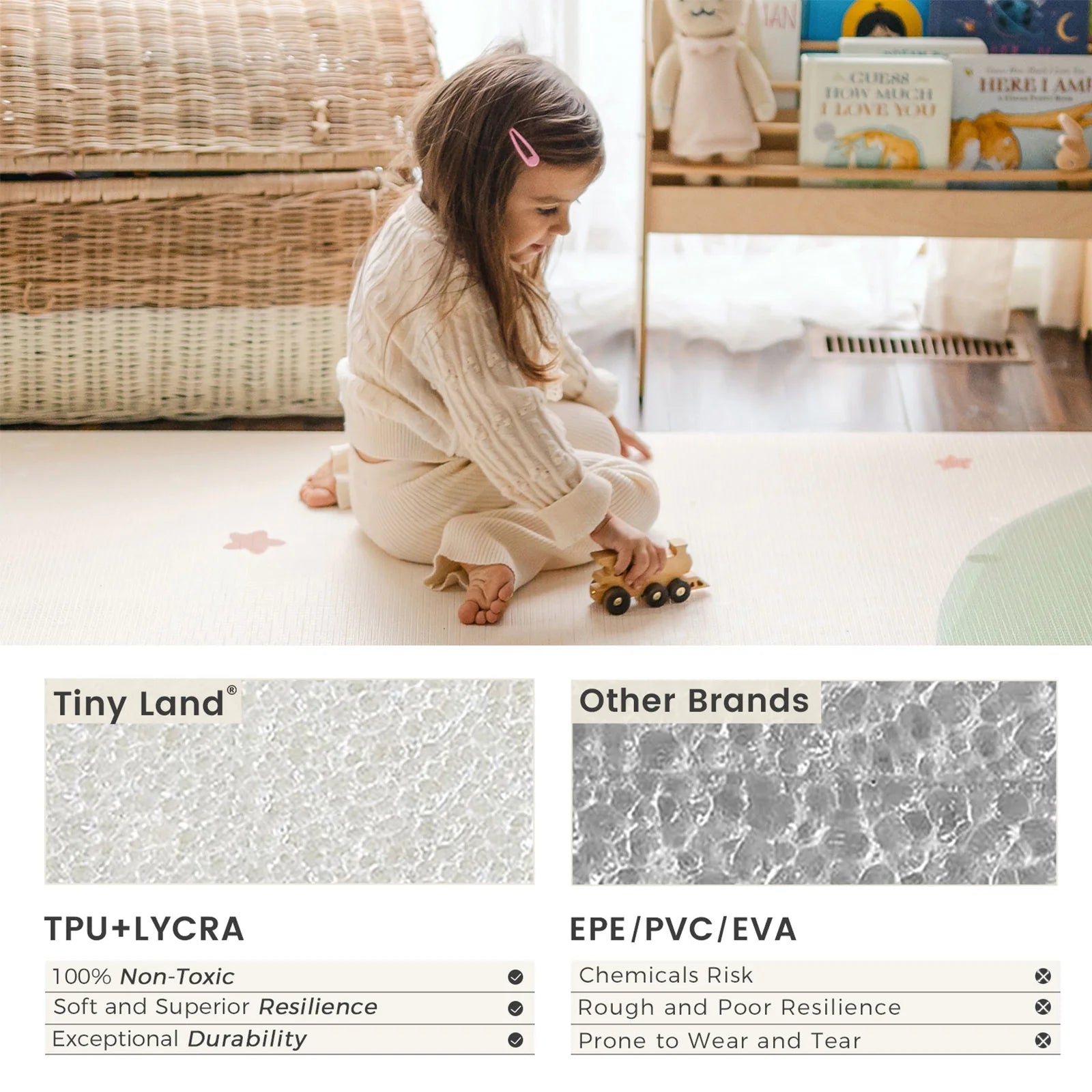 Tiny Land® Baby Playmat Striped Meadow Play Mats Tiny Land