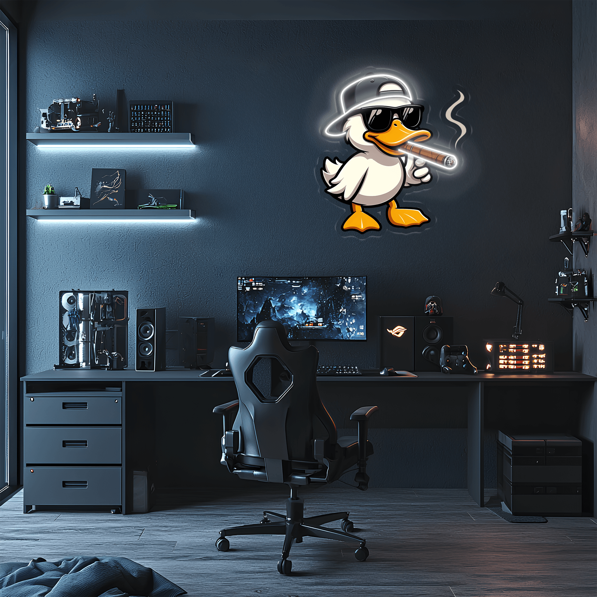 Cool Duck Plexiglass Neon Art, Duck Neon Sign, Neon Light Sign, Neon Wall Art, Neon Sign, Neon Light Sign, Neon Gifts, Gamer Gifts