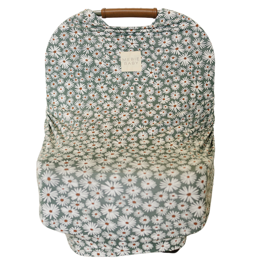 Dark Green Daisy Bamboo Multi-Use Cover Mebie Baby