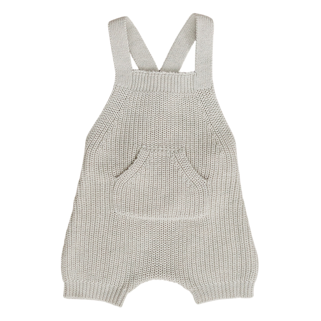 Oatmeal Pocket Knit Overalls Mebie Baby