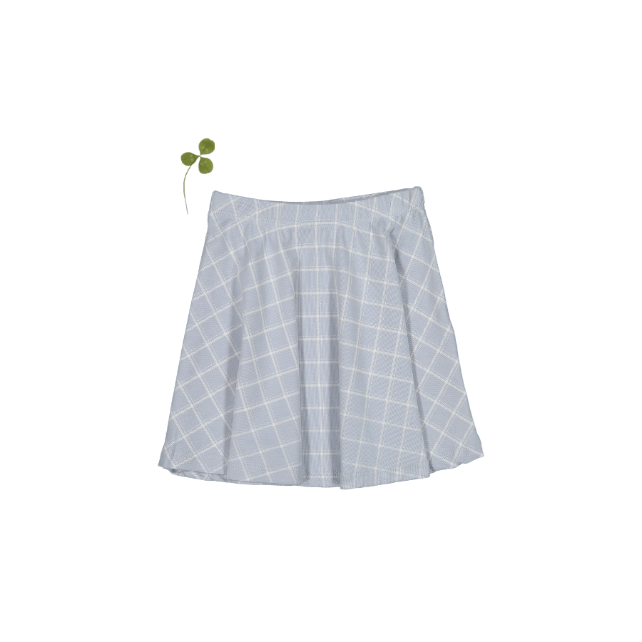 The Printed Skirt - Blue Grid Skirt Lovely Littles