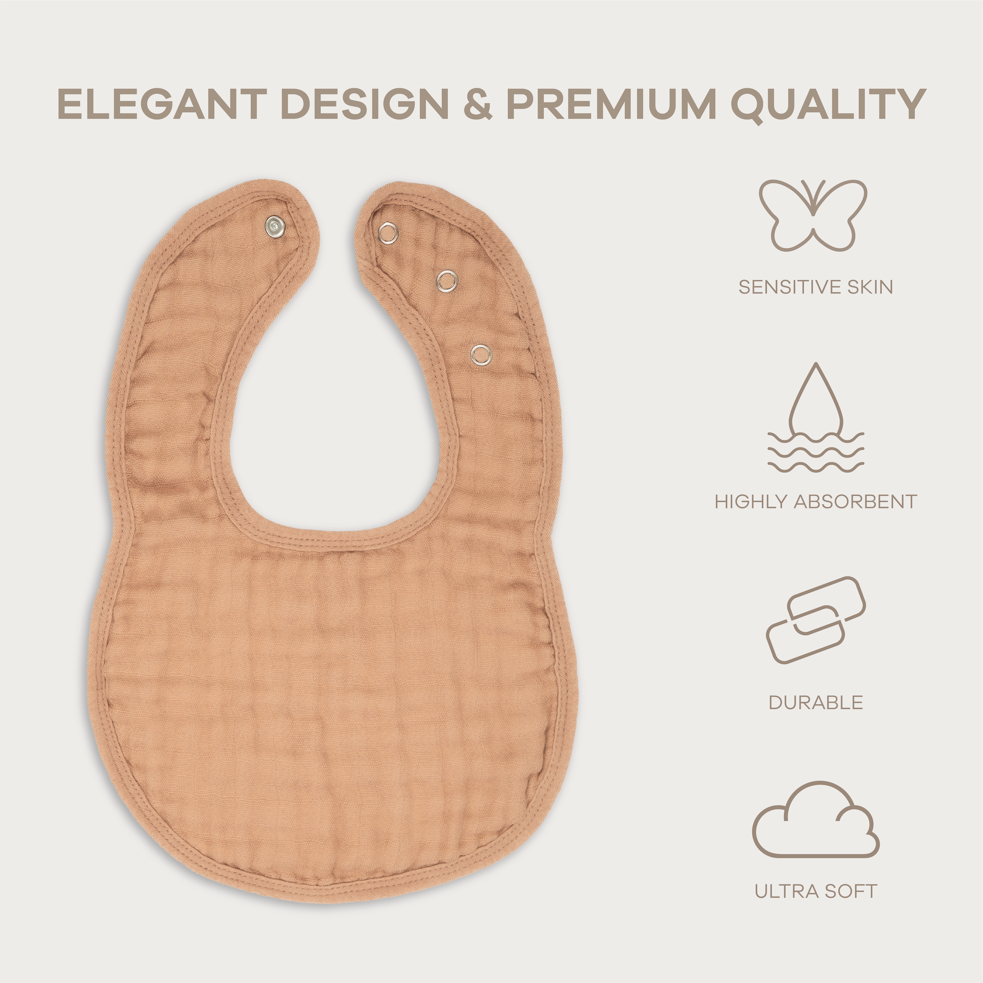 Muslin Bibs in Caramel