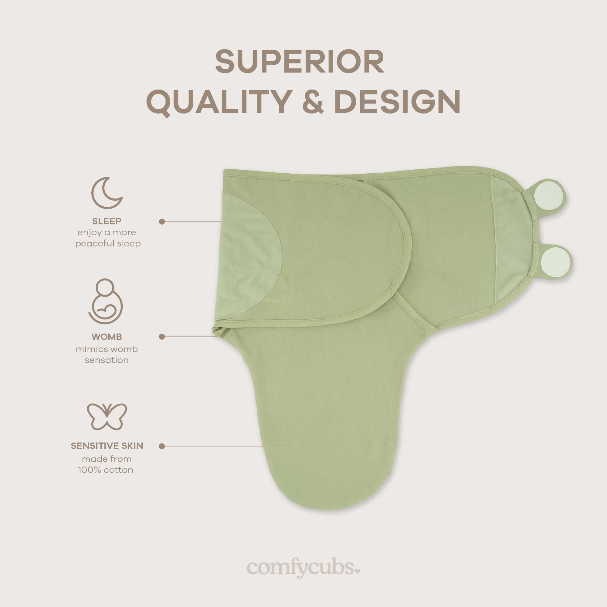 Easy Swaddle Blankets in Stone, Sage, Azul, Pack of 3