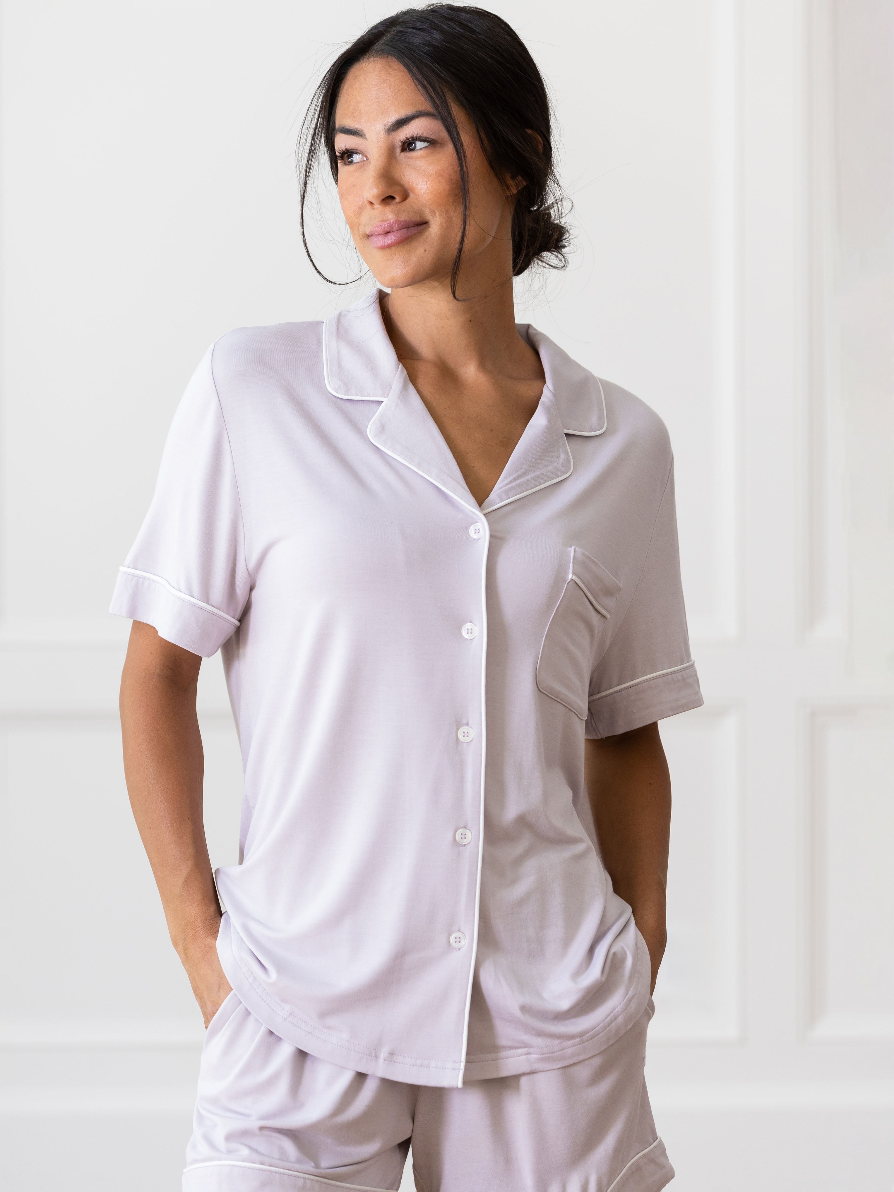 Women's Bamboo Stretch-Knit Short Sleeve Pajama Set