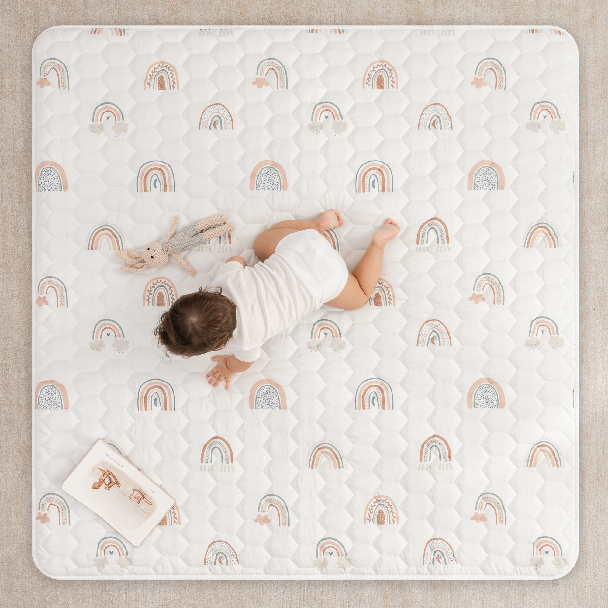 Play Mat with Non-Slip Bottom in Rainbow
