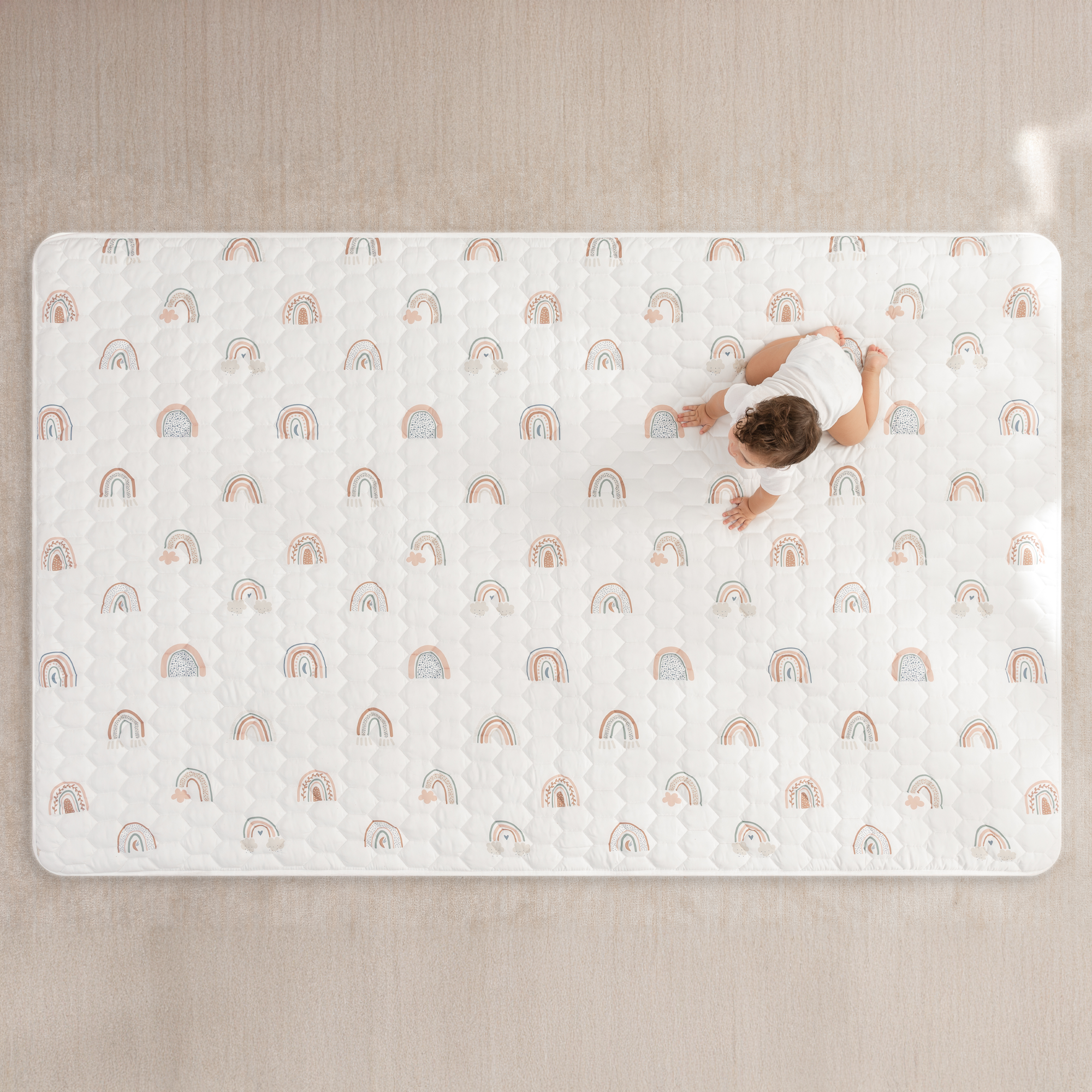 Play Mat with Non-Slip Bottom in Rainbow