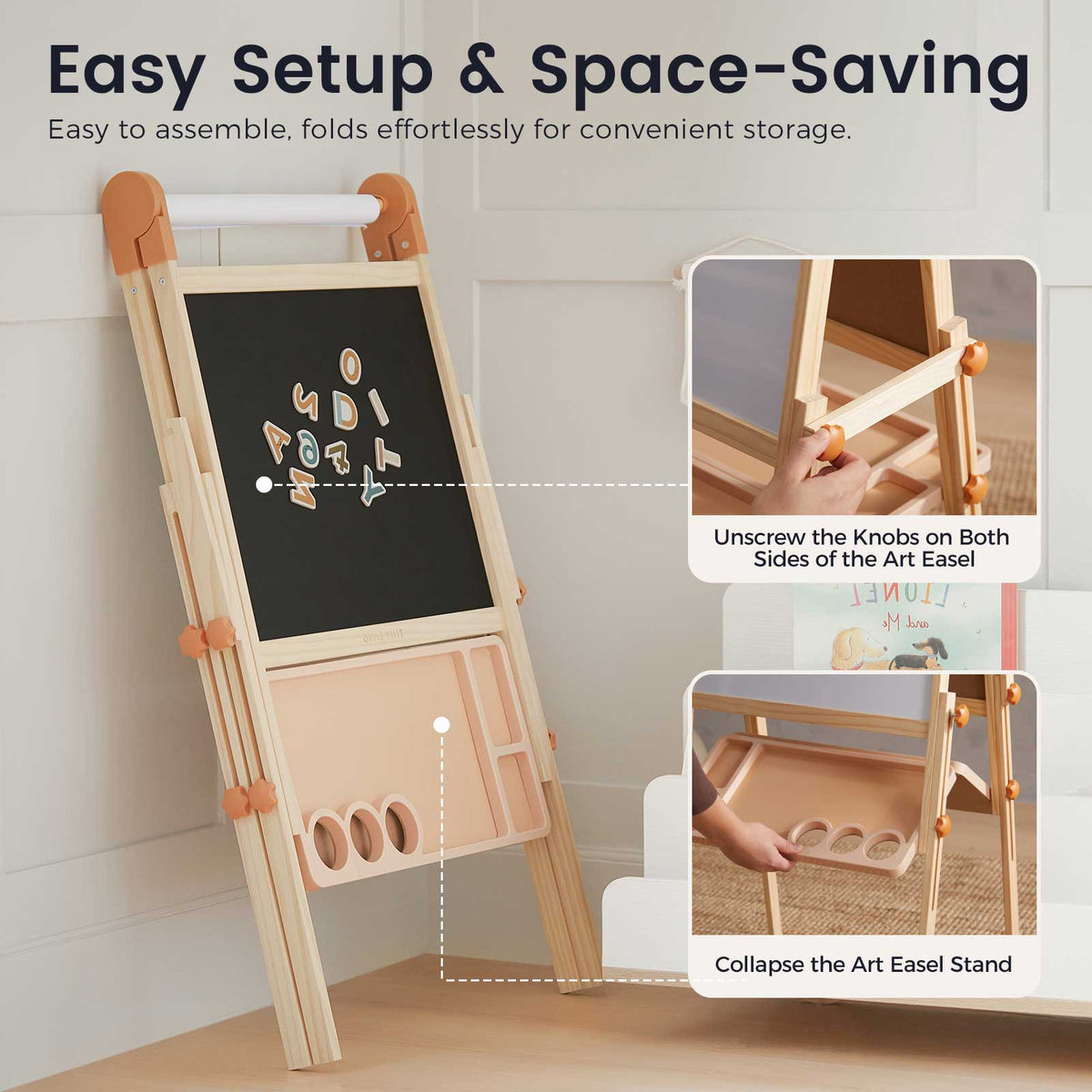Tiny Land® Caramel Magnitales Easel & Paper Roll Set