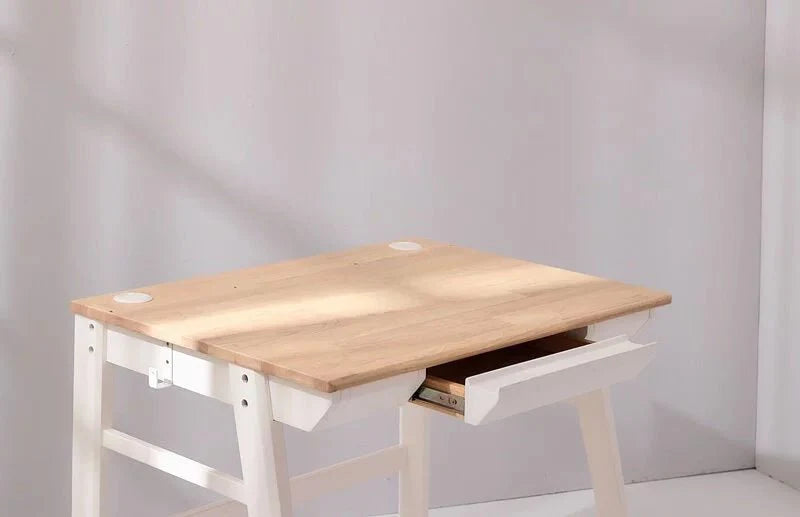 Calla Solid Wood Growth Desk - Flat-Storage Drawer - Natural Color MesaSilla USA
