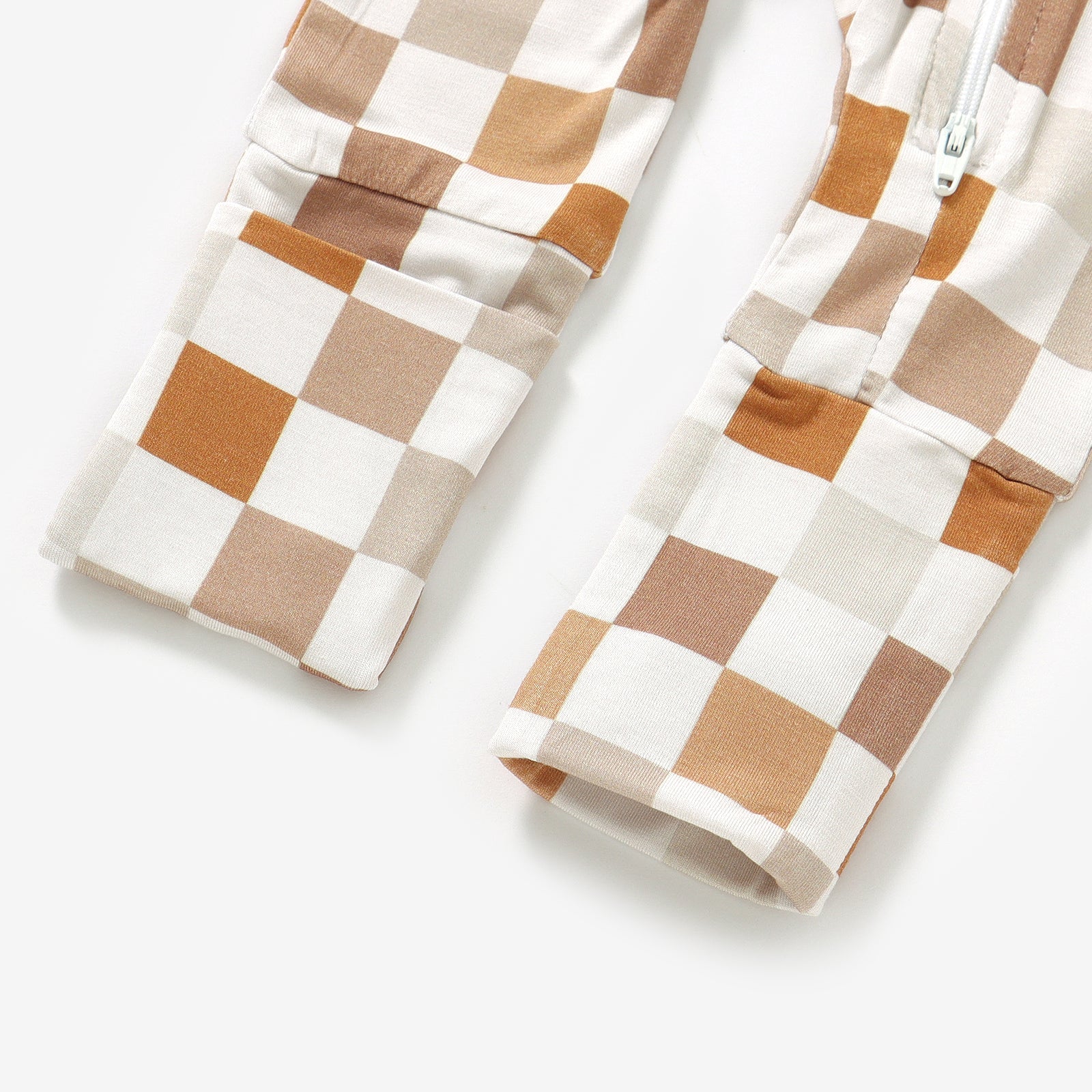 Bamboo Zip Baby Pajamas - Checkered Pajamas Consciously Baby