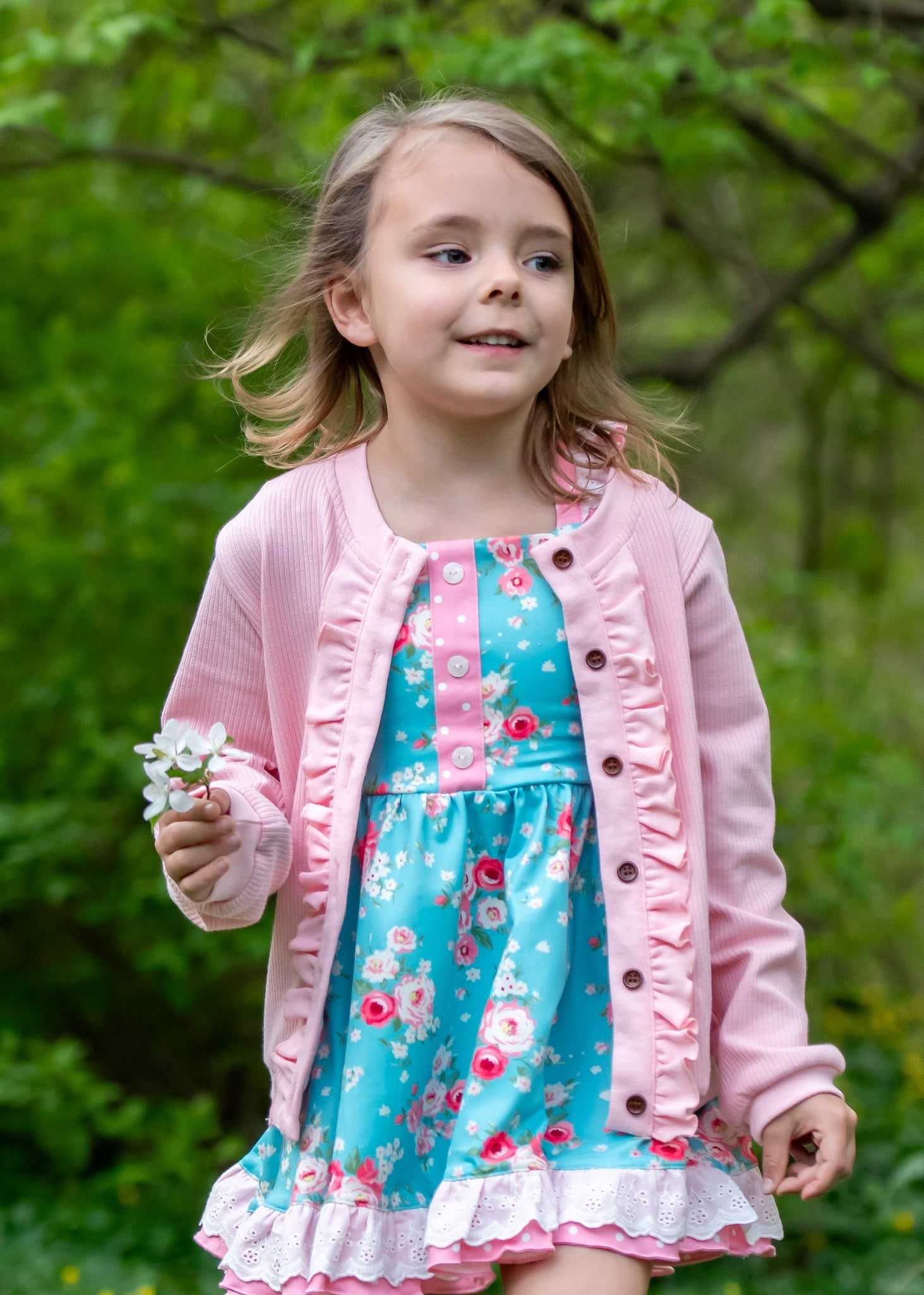 Blush Pink Ruffled Cardigan-Ready to Ship!