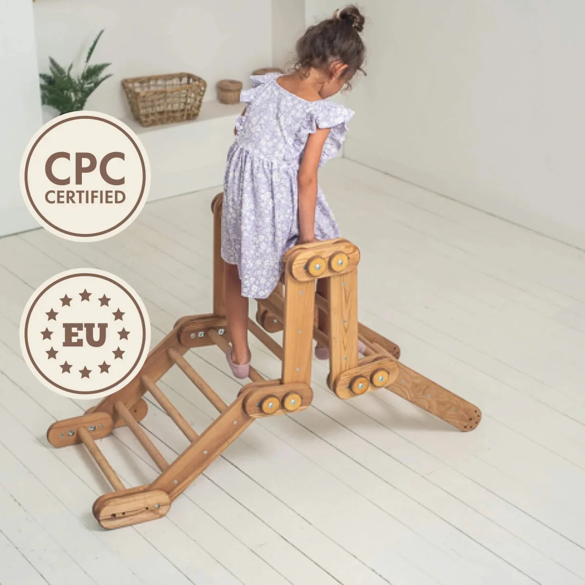 2in1 Montessori Climbing Set: Snake Ladder + Slide Board/Climbing Ramp 2in1 Playsets Goodevas