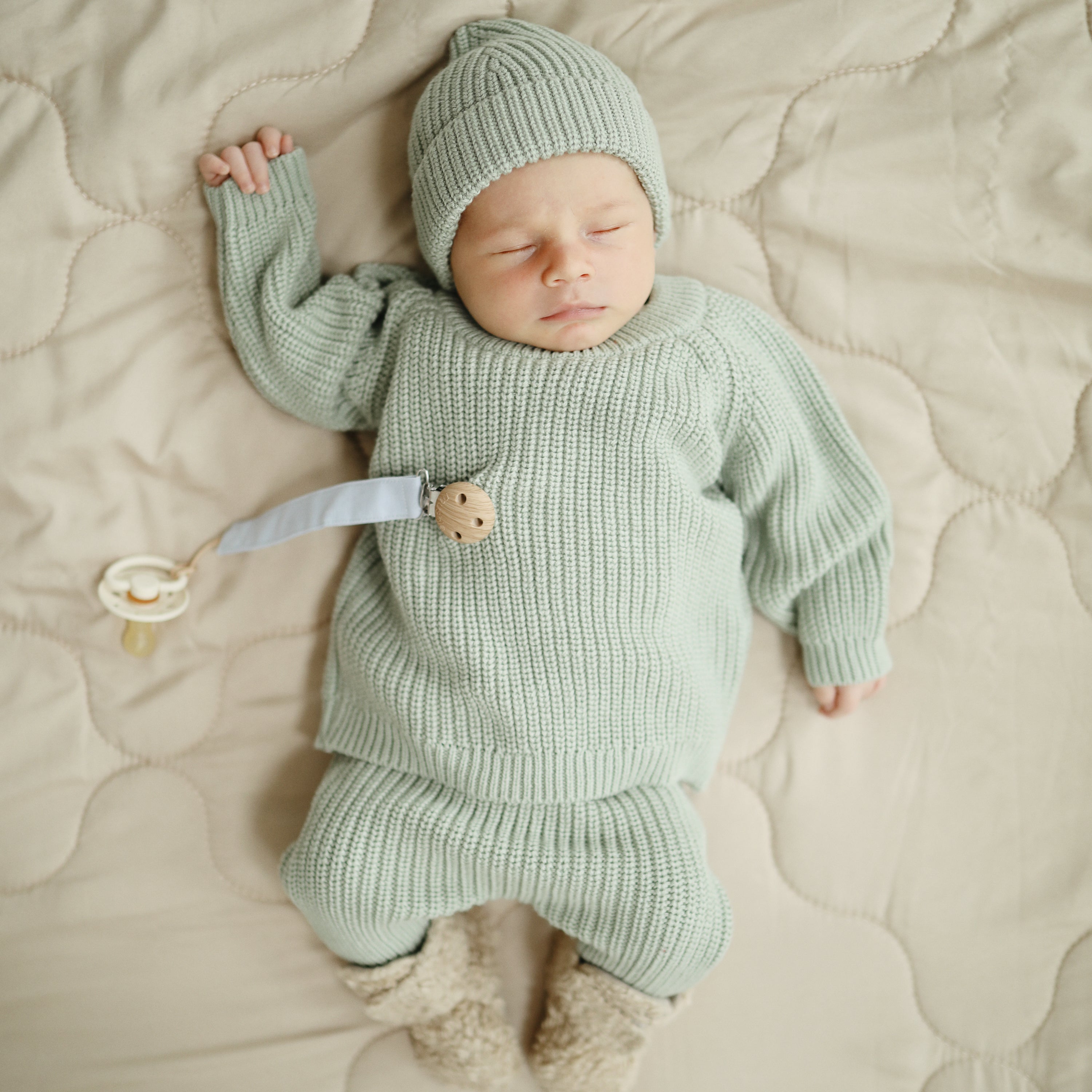 Linen Pacifier Clip 2-Pack Pacifier Clip Mushie