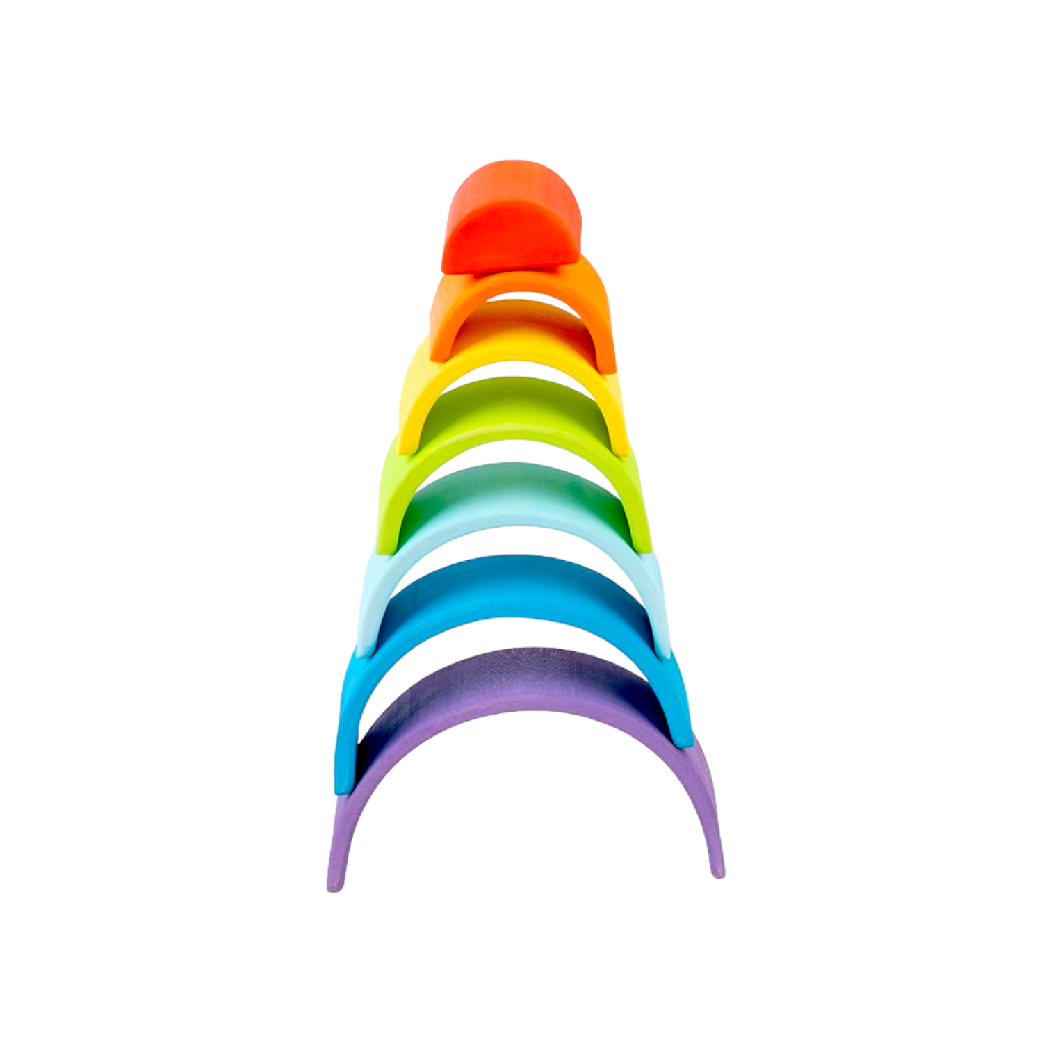 **Pre-order (Ships in 2-3 Weeks)**7 Pcs STAINED Mini Wooden Rainbow Stacker in Stained Purple Sunset Color