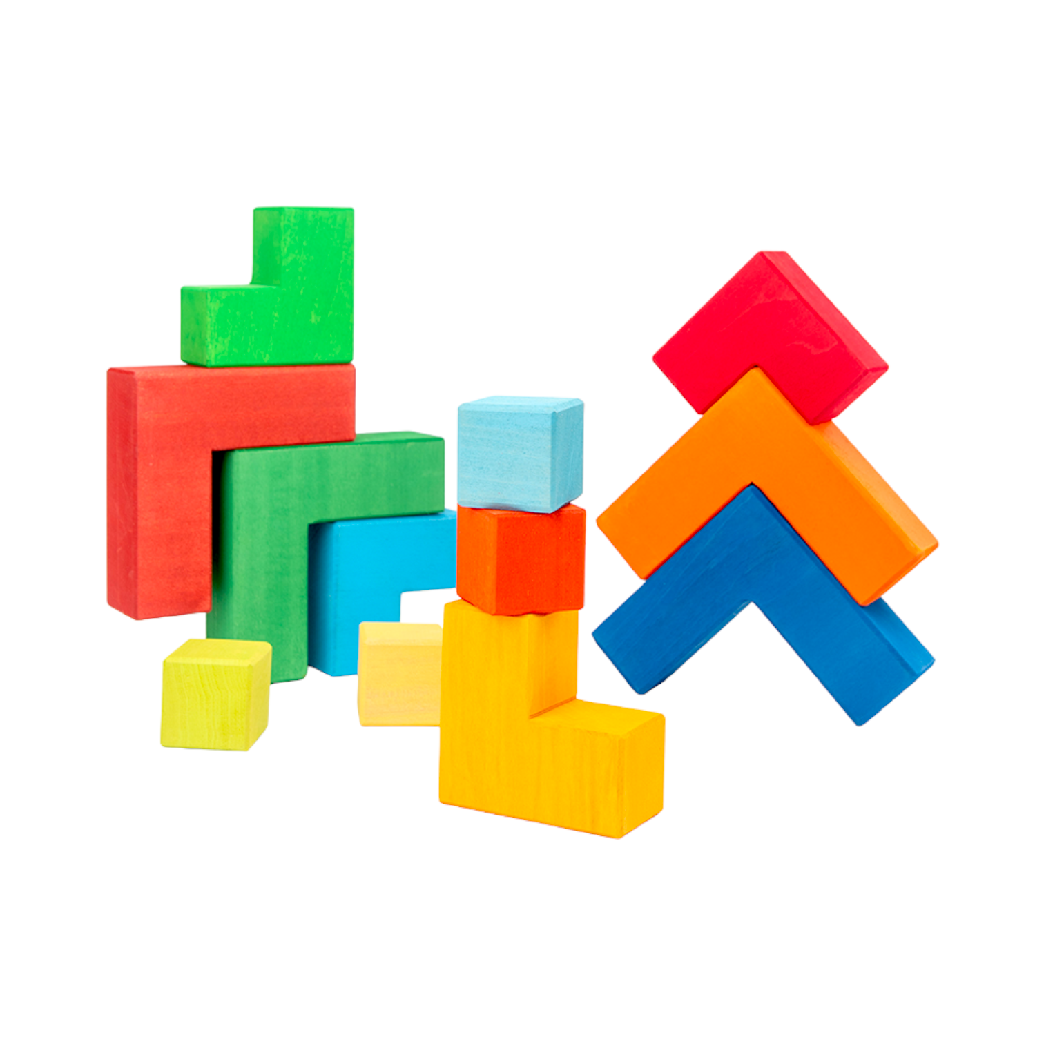 **Pre-order (Ships in 2-3 Weeks)**12-Piece Stained Large Rainbow Wooden Creative Puzzle Square with Storage Tray