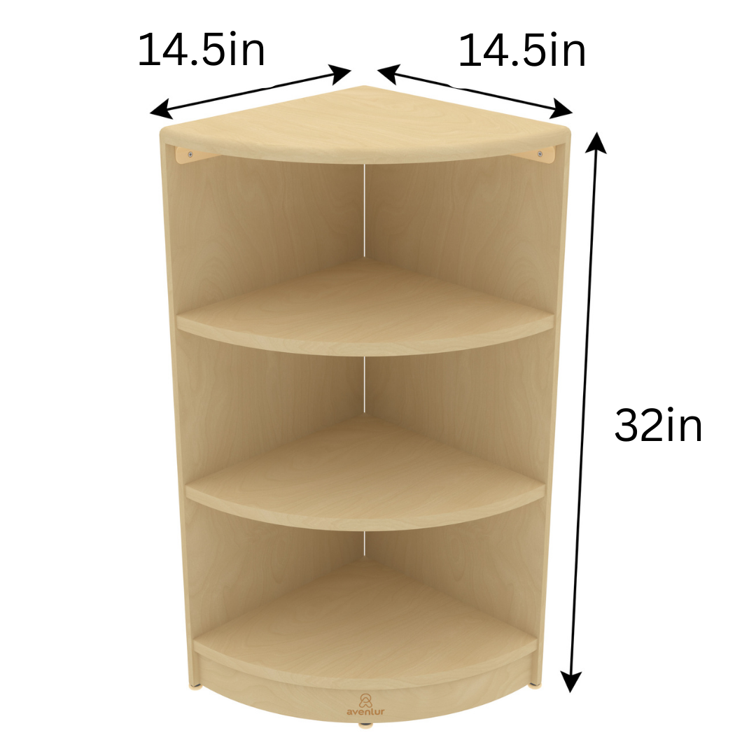 Montessori Classroom Corner Shelf - 32" Tall