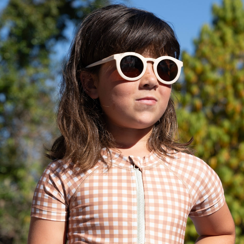 Short Sleeve Rashguard Swimsuit | UPF + Recycled - Sienna Gingham