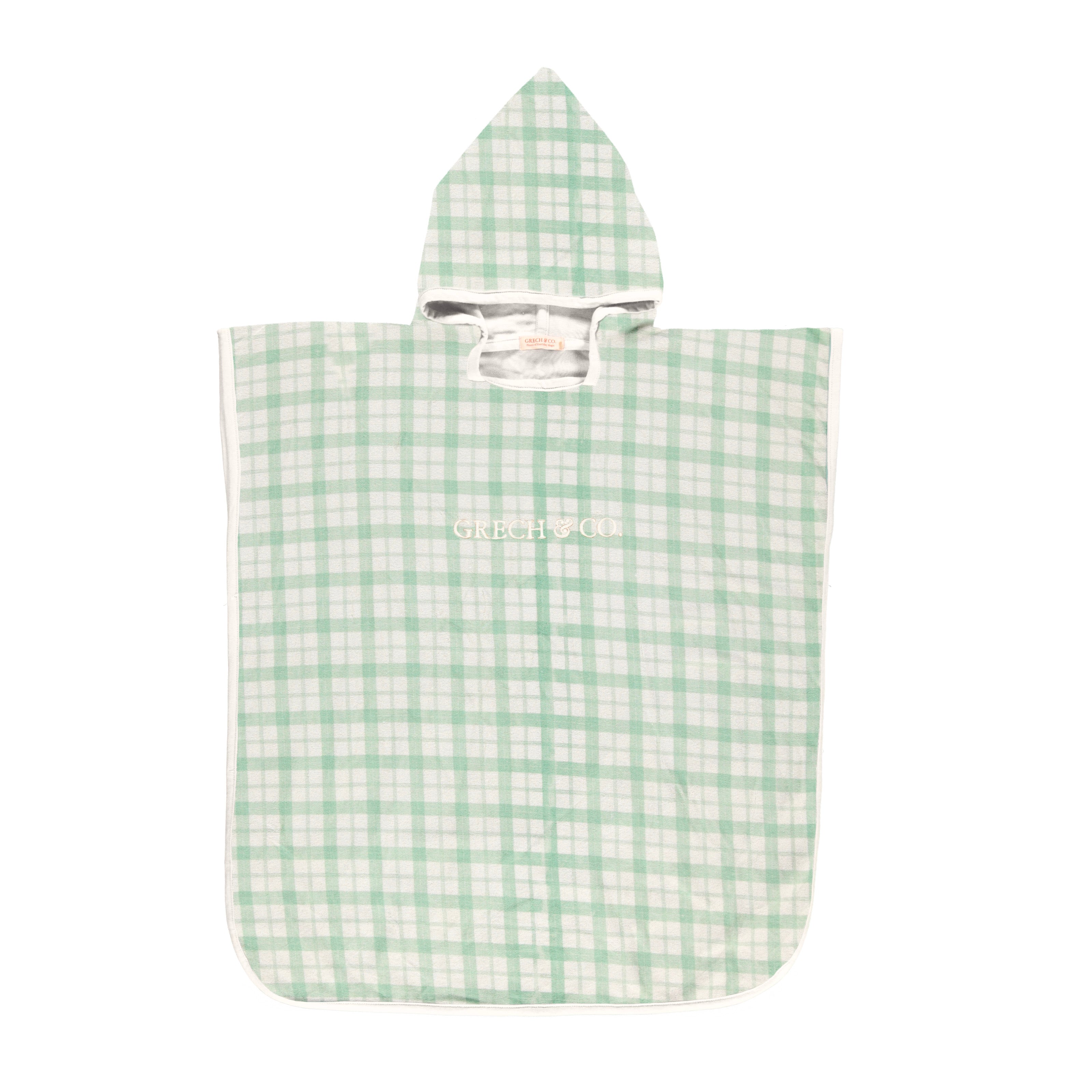 Bathing Towel Poncho | Organic Cotton - Fern Plaid