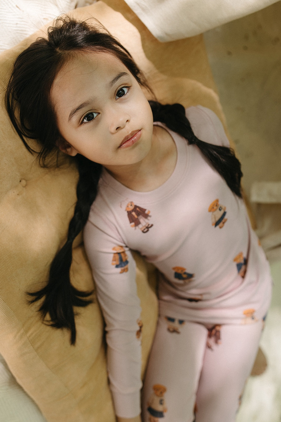 Teddy Pattern Lounge Crewneck Set - Dusk