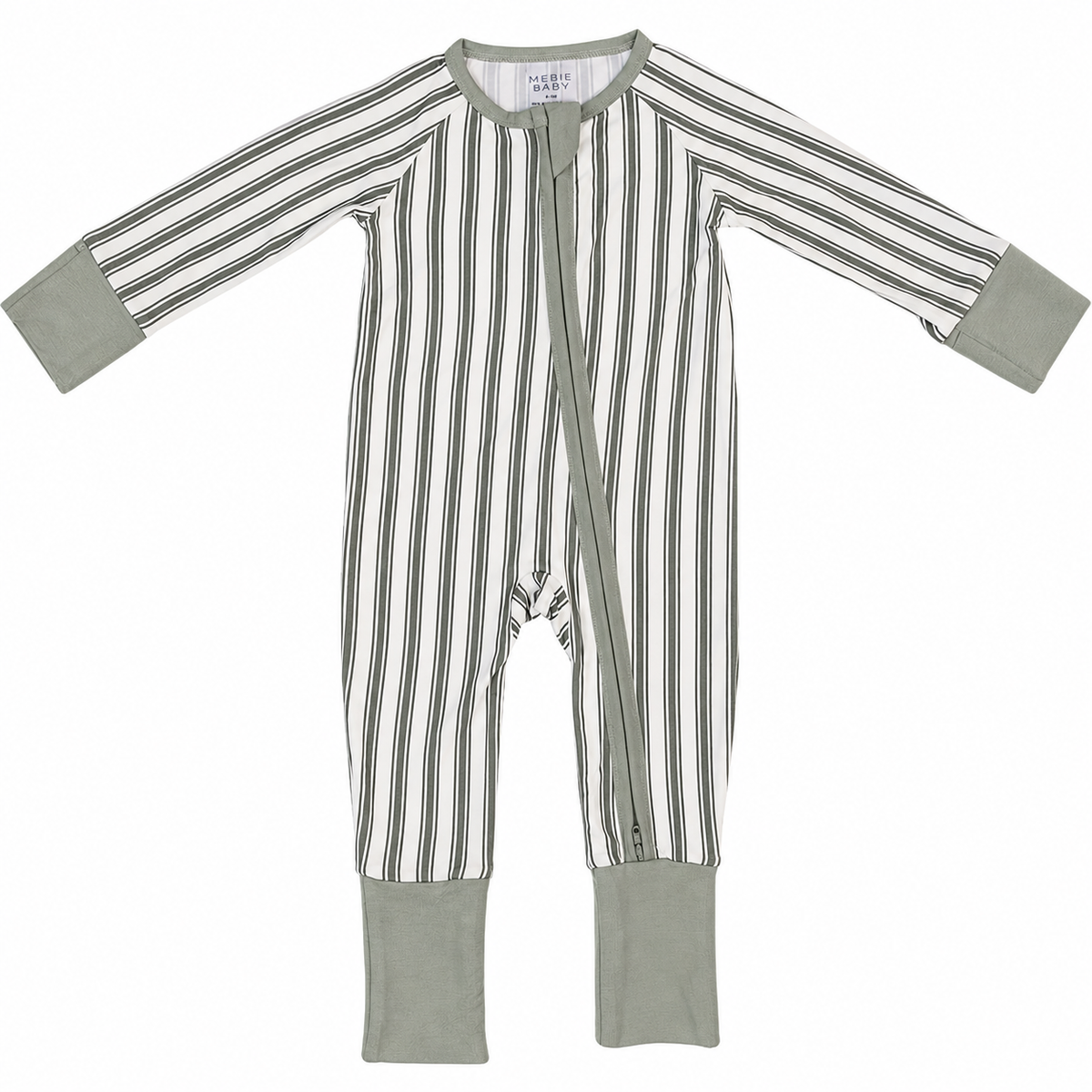 Green Stripe Bamboo Zipper
