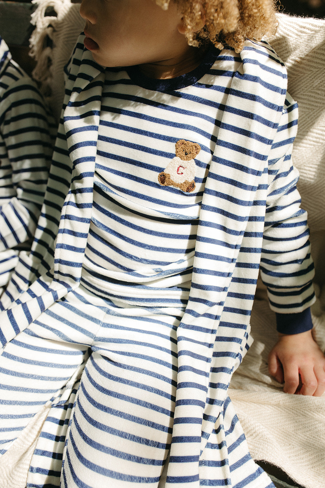 Teddy Lounge Robe - Navy