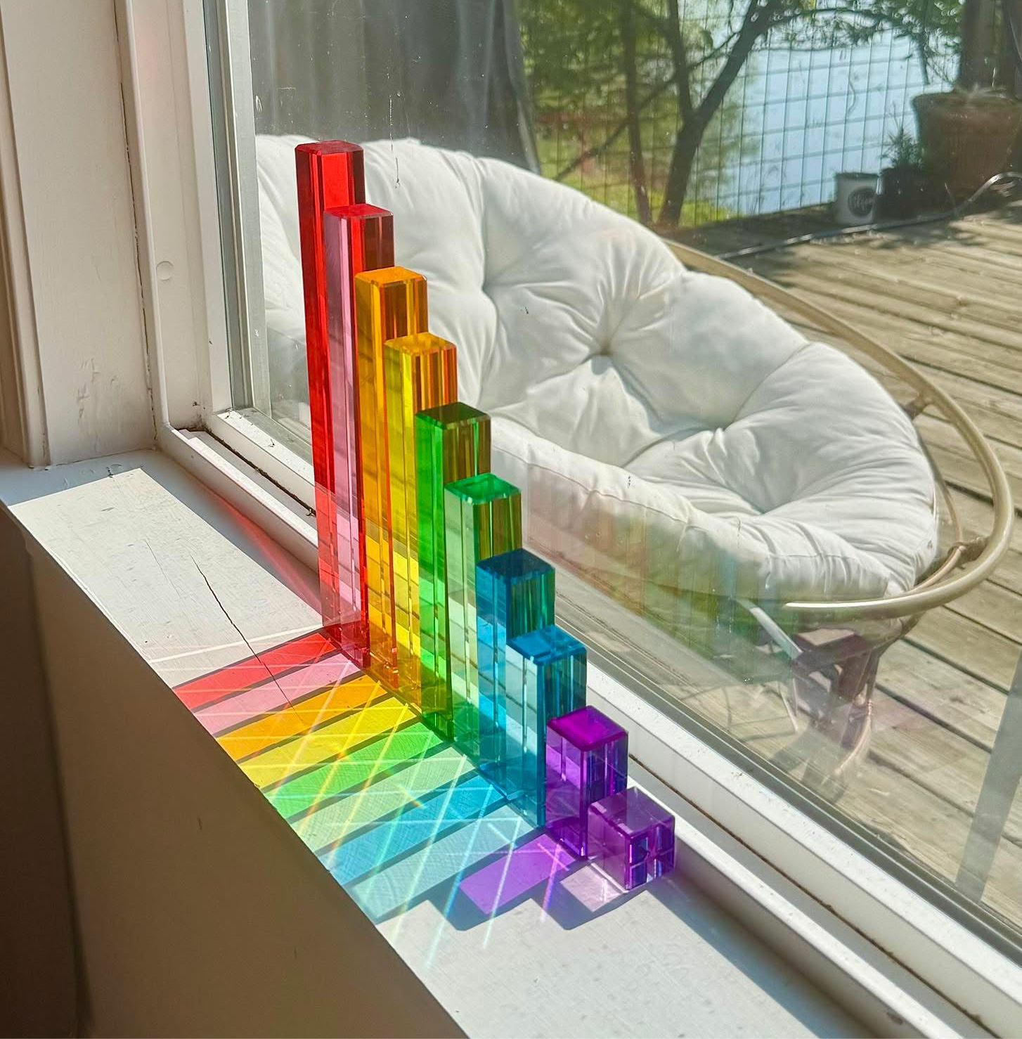 10-Piece Crystal Clear Pyramid Lucite Blocks – Acrylic Stair Blocks