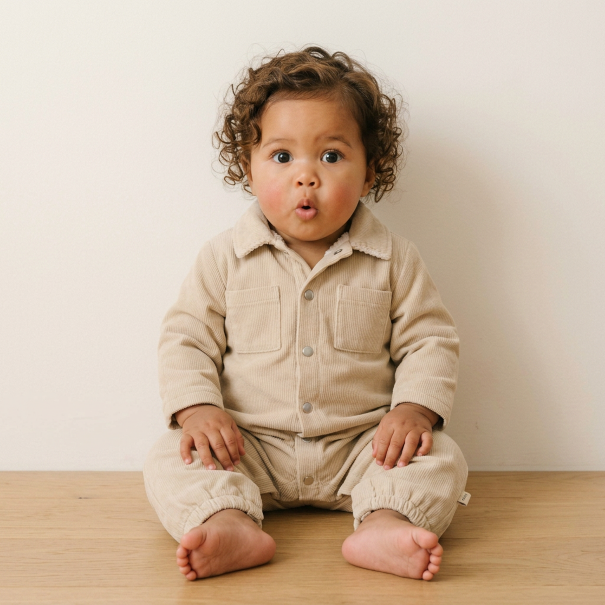 Organic Corduroy Jumpsuit - Oat