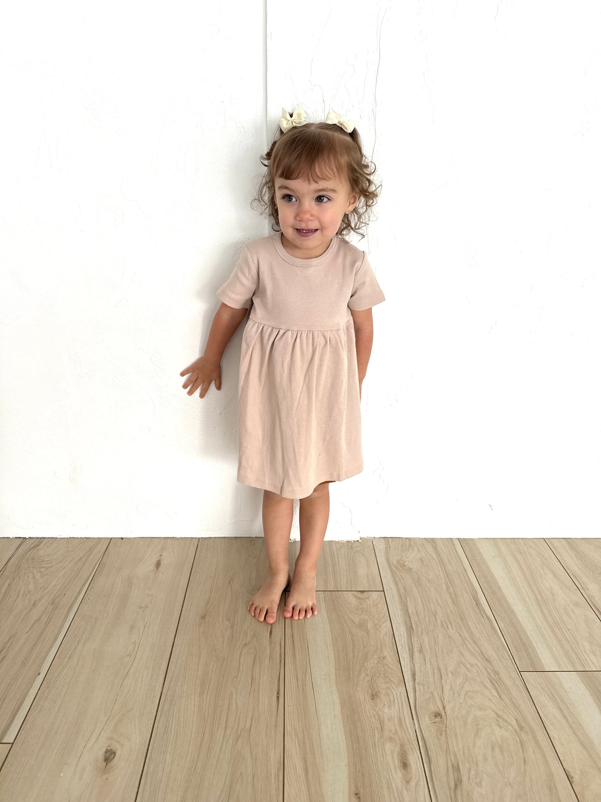 Ribbed Short Sleeve Organic Cotton Dress