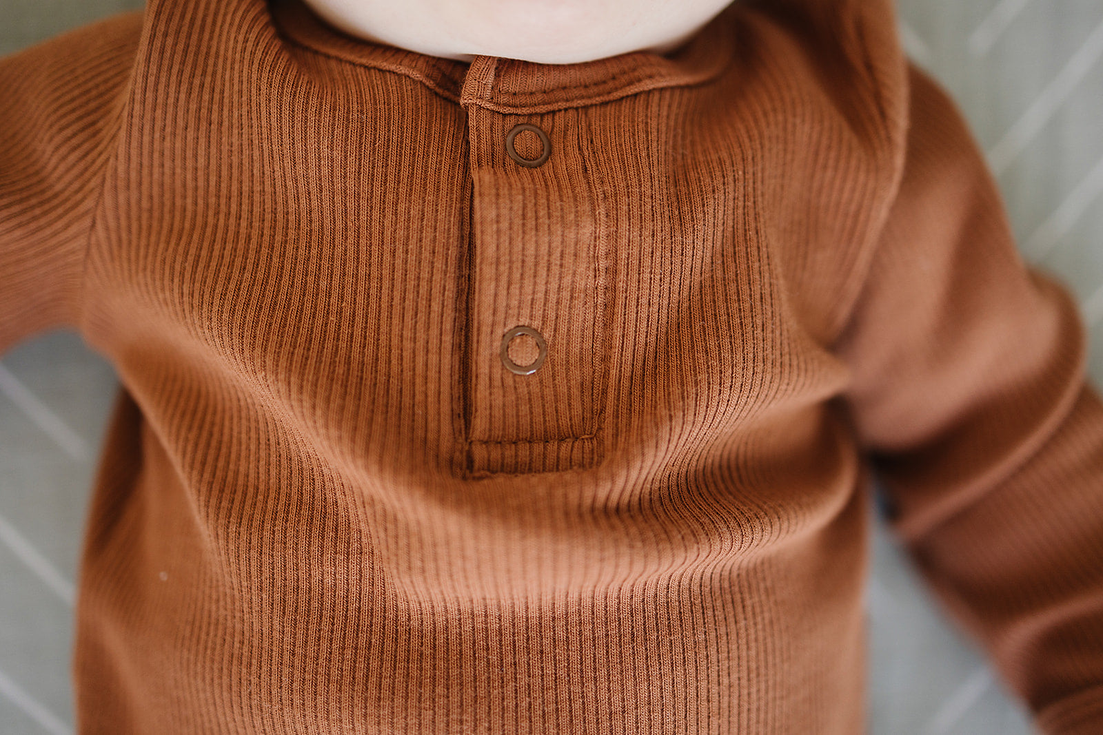 Rust Organic Cotton Ribbed Knot Gown Mebie Baby