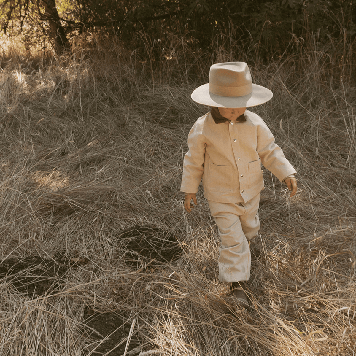 Organic Twill Button Jacket - Oat