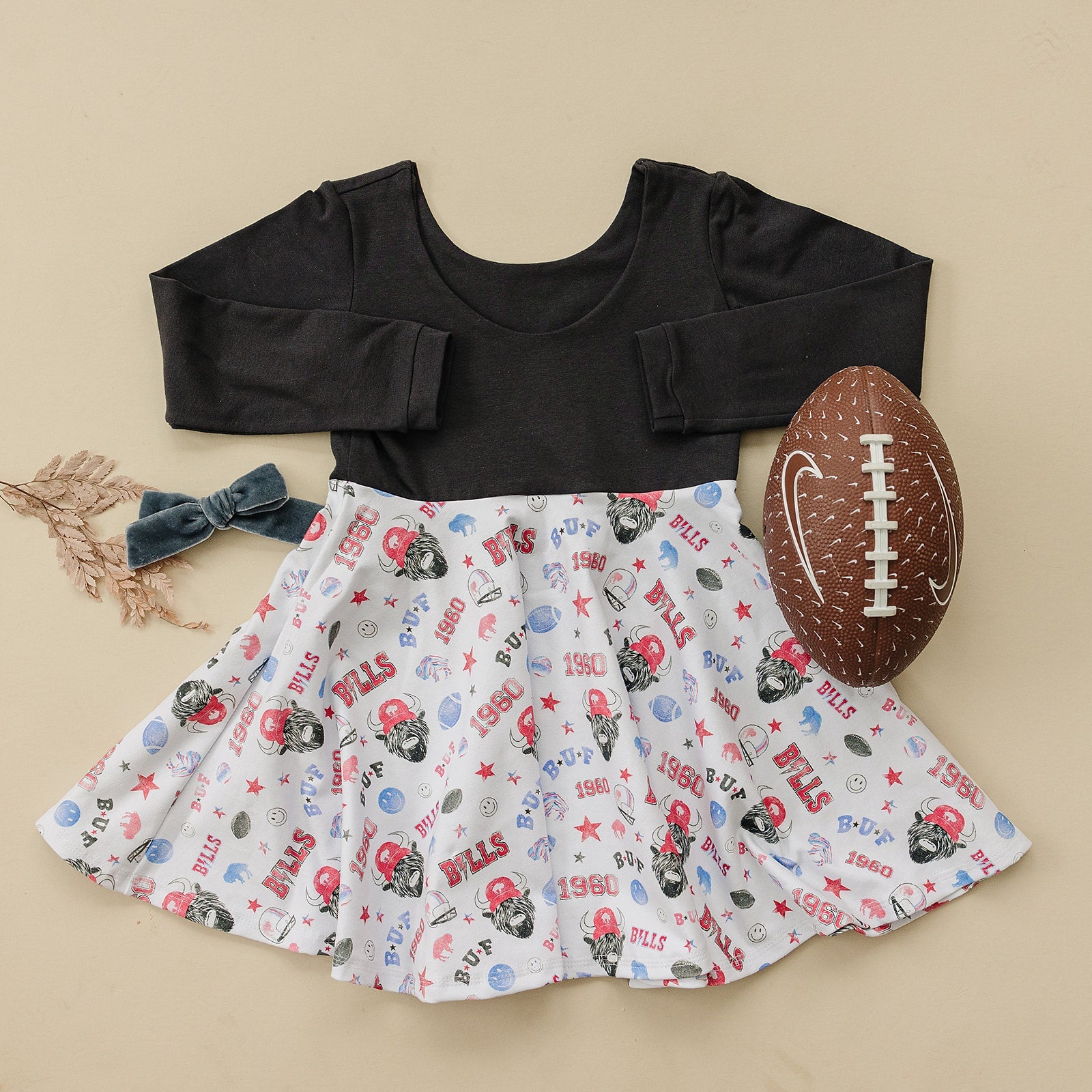 Vintage Buf Twirl Dress (Charcoal Bodice) Dress doodle & jack