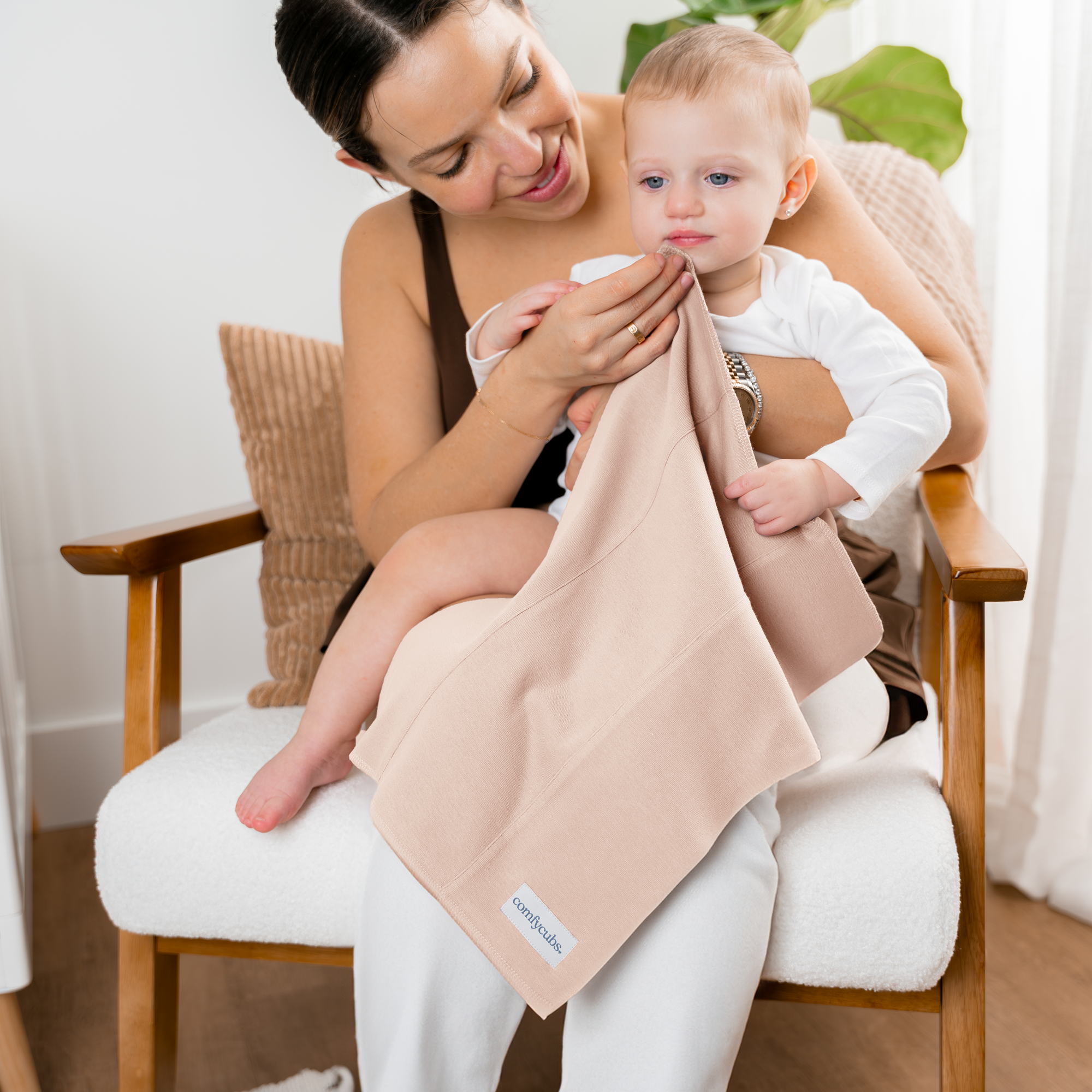 Cotton Burp Cloths in Blush