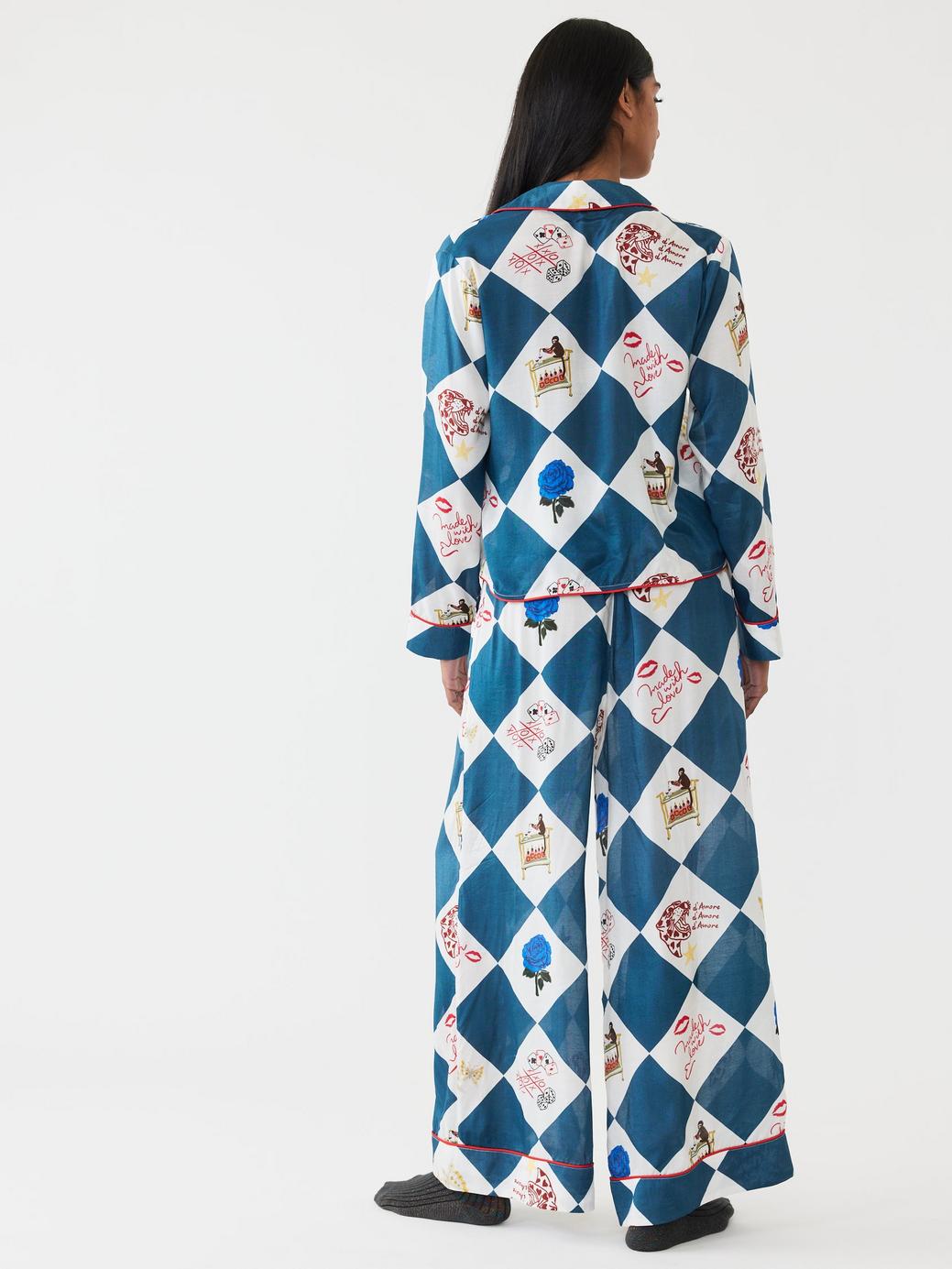 PJ Party Set - Navy Love & Party Check