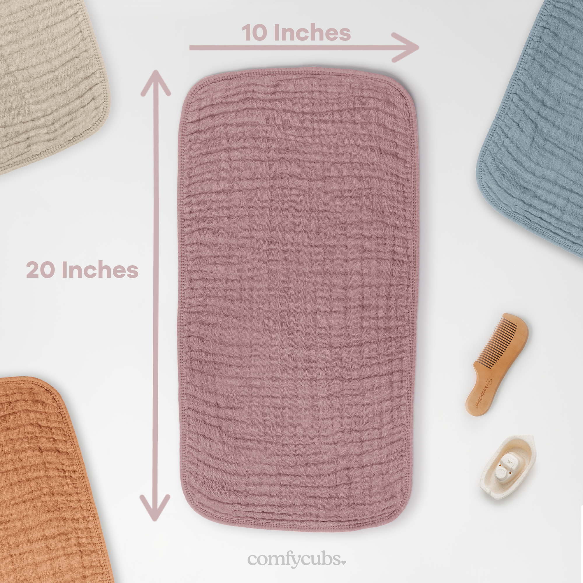 Muslin Burp Cloths in Mauve