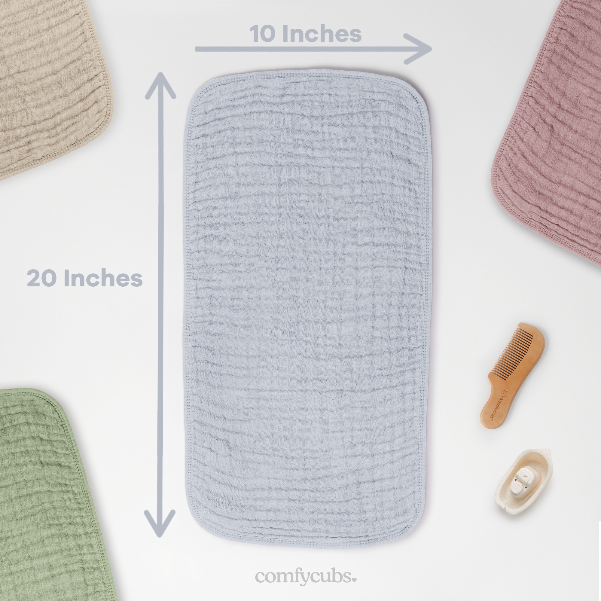 Muslin Burp Cloths in Slate