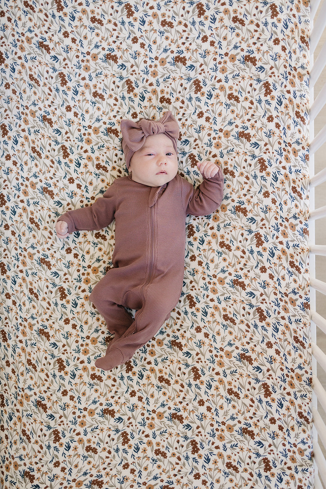 Harvest Floral Muslin Crib Sheet  Mebie Baby