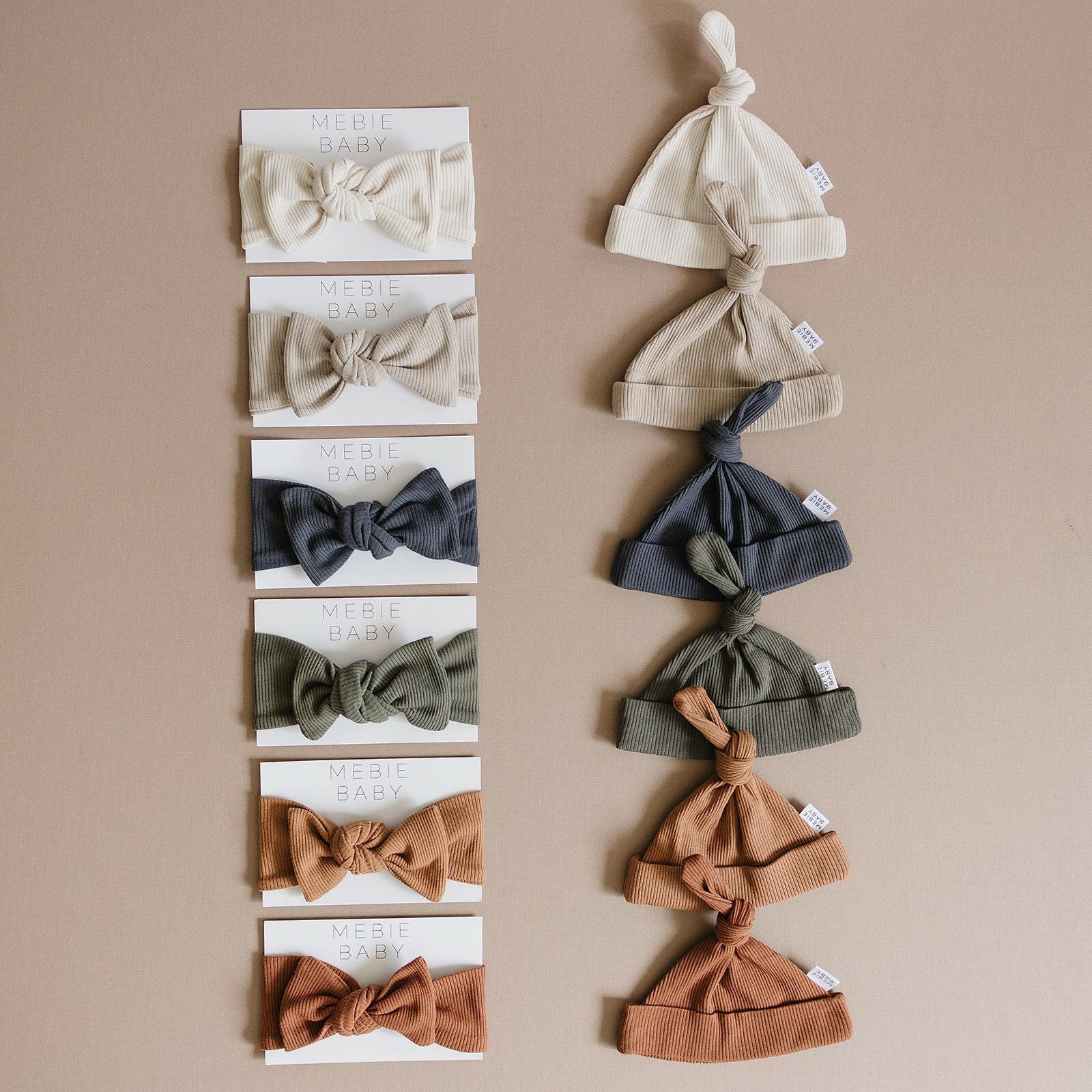 Charcoal Organic Ribbed Newborn Knot Hat  Mebie Baby