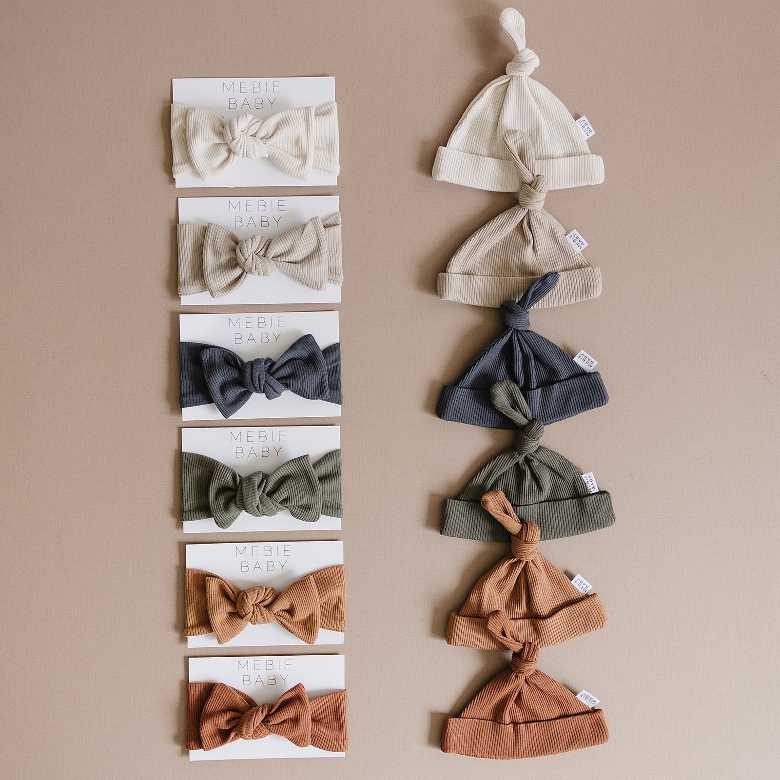Rust Organic Cotton Ribbed Head Wrap Mebie Baby