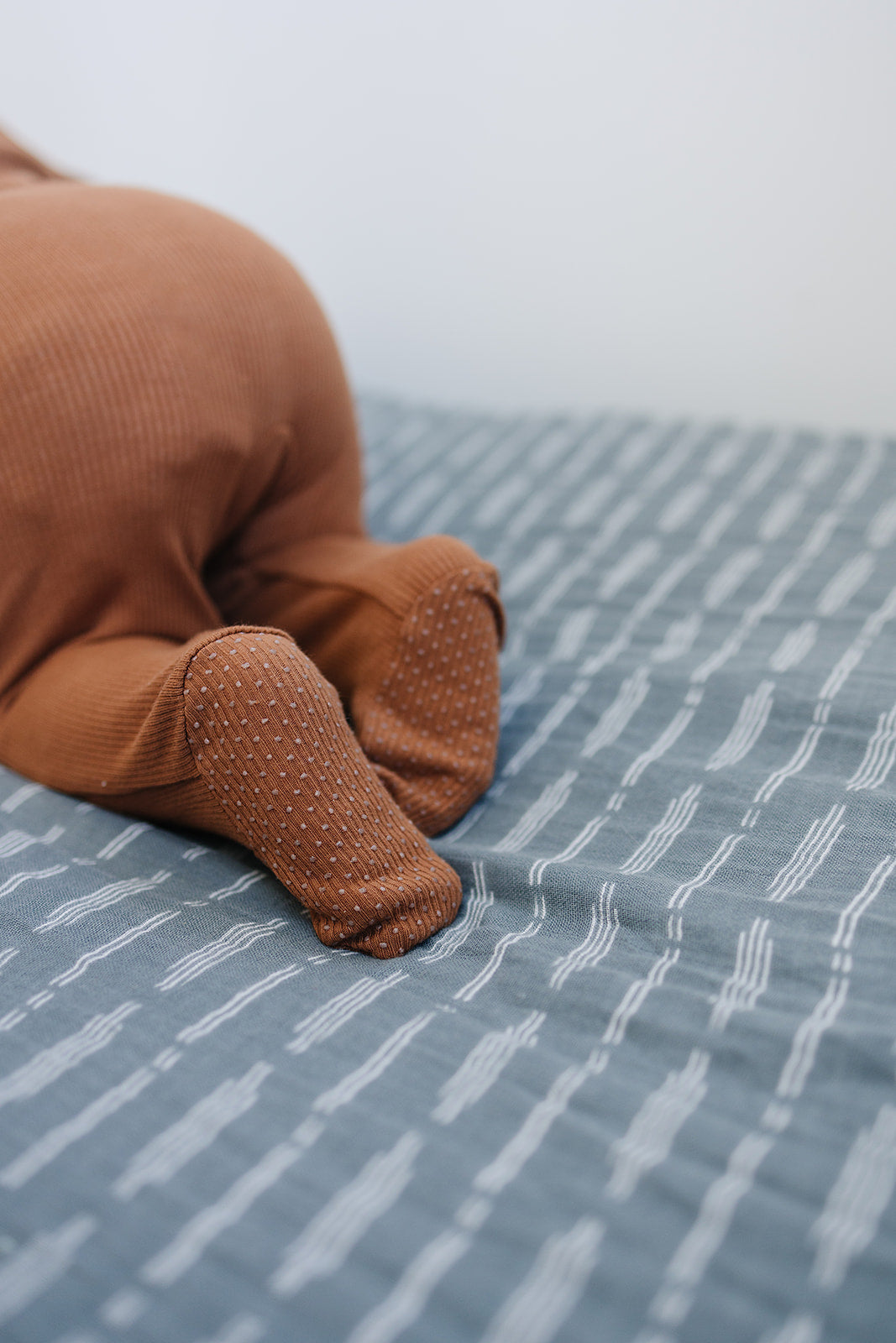 Rust Organic Cotton Ribbed Zipper Mebie Baby