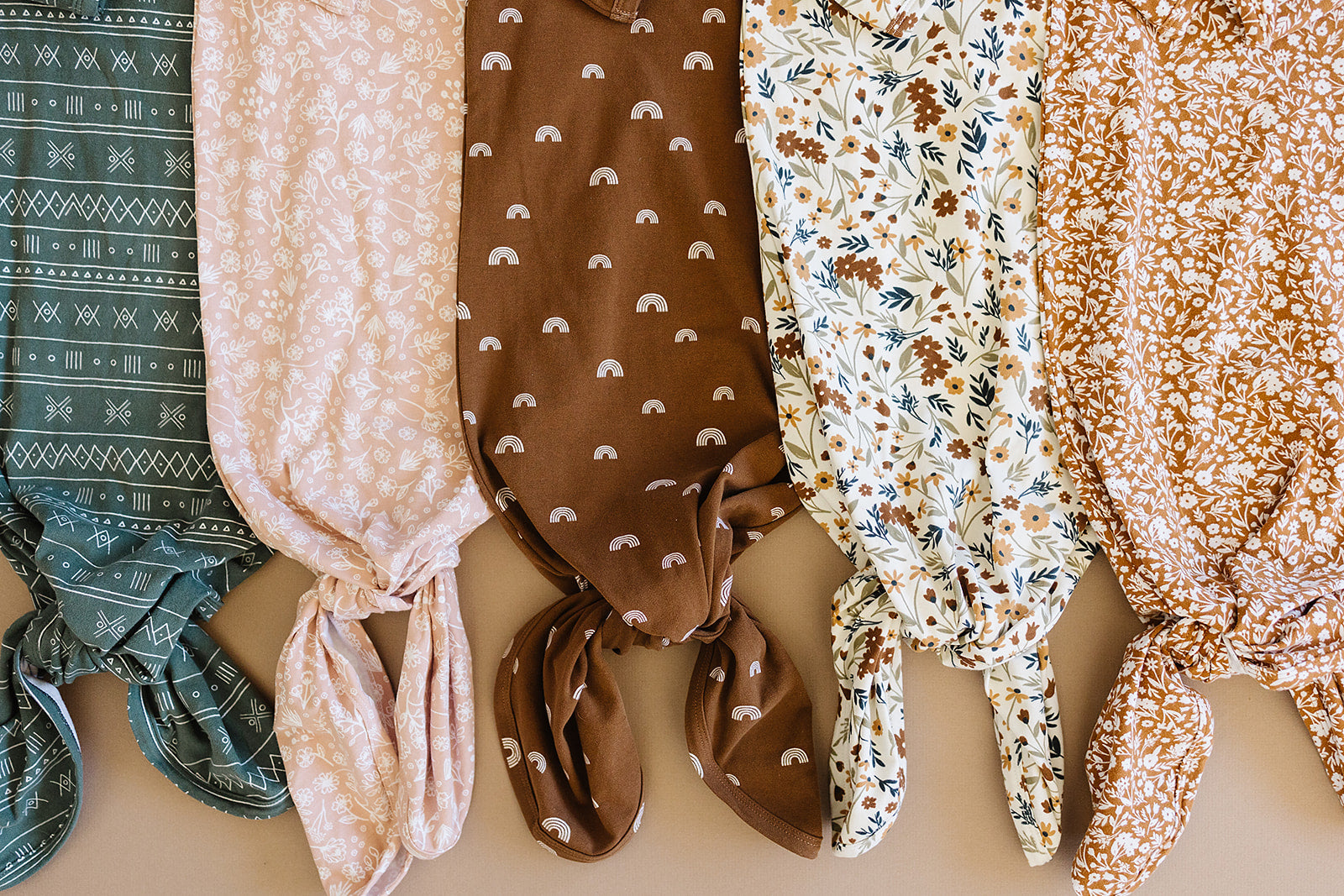 Rust Rainbow Knot Gown  Mebie Baby