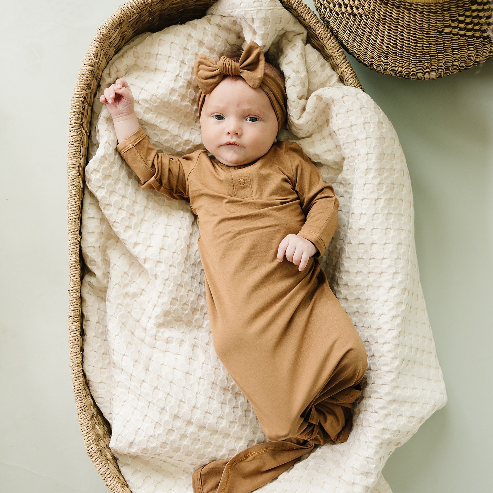 Mustard Bamboo Knot Gown Mebie Baby