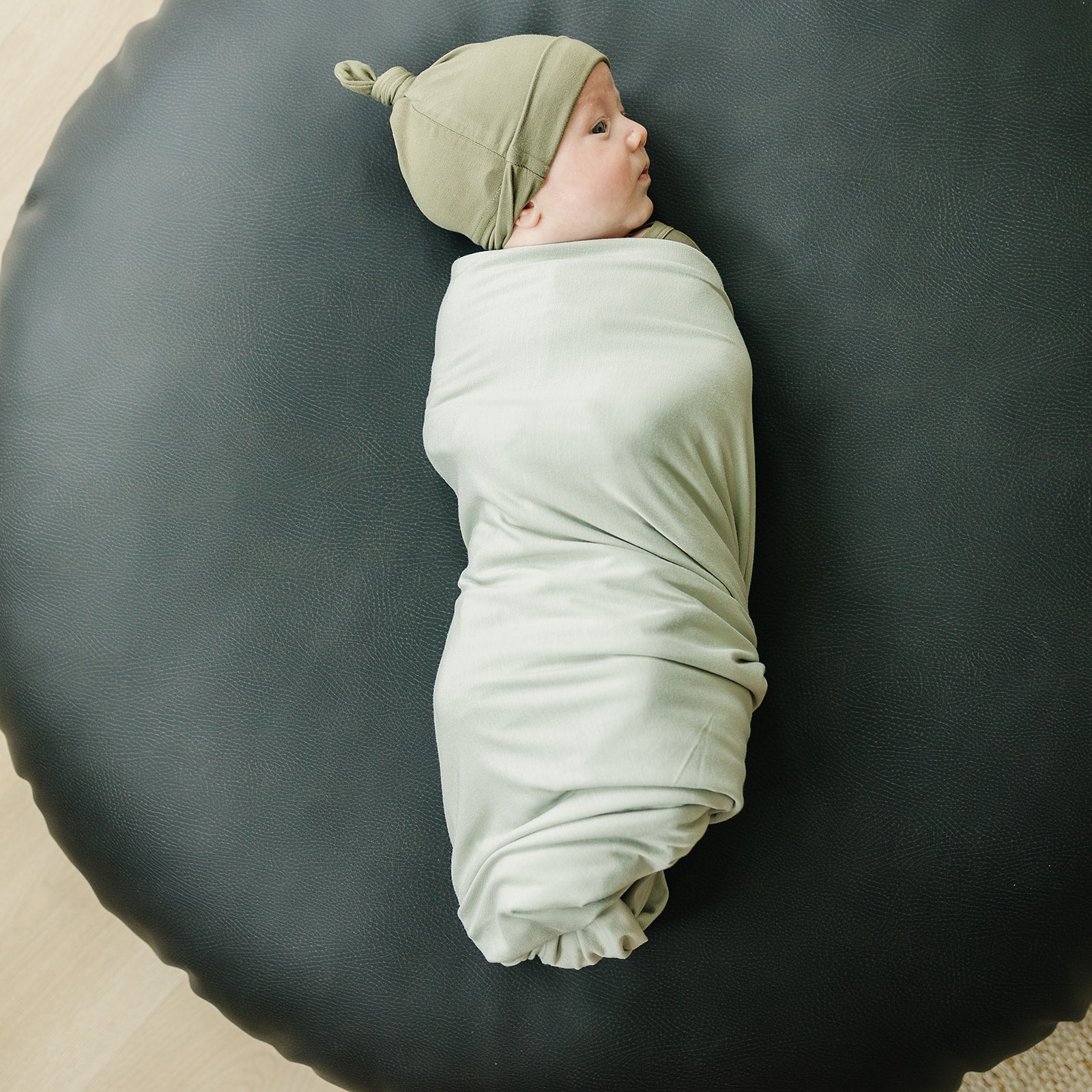 Sage Bamboo Stretch Swaddle Mebie Baby